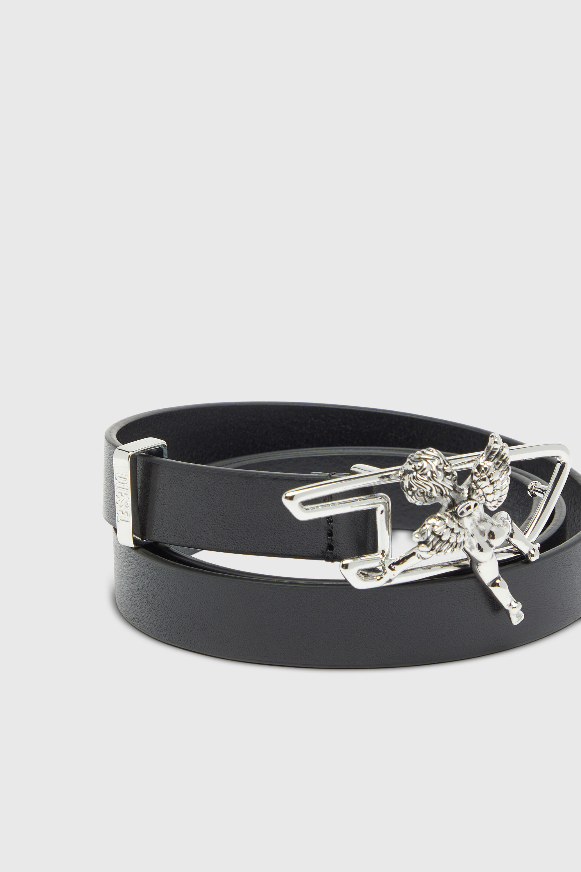 Diesel - B-D LINE W ANGEL 20, Ceinture 2 cm en cuir avec boucle contour ch&eacute;rubin D Femme in Noir - 3