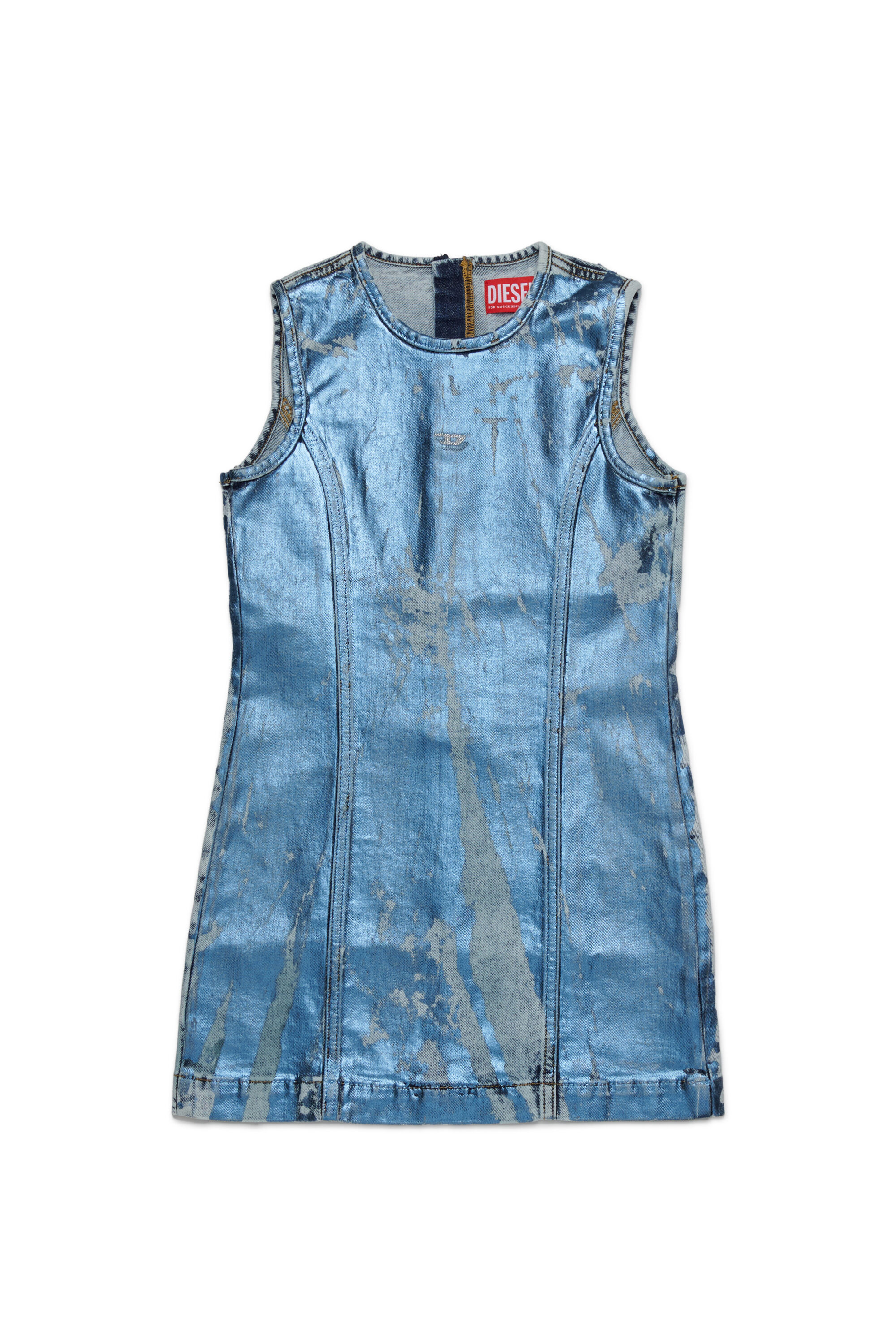Diesel - DUMPYX, Abito in denim con effetto marmorizzato Donna in Blu - 1