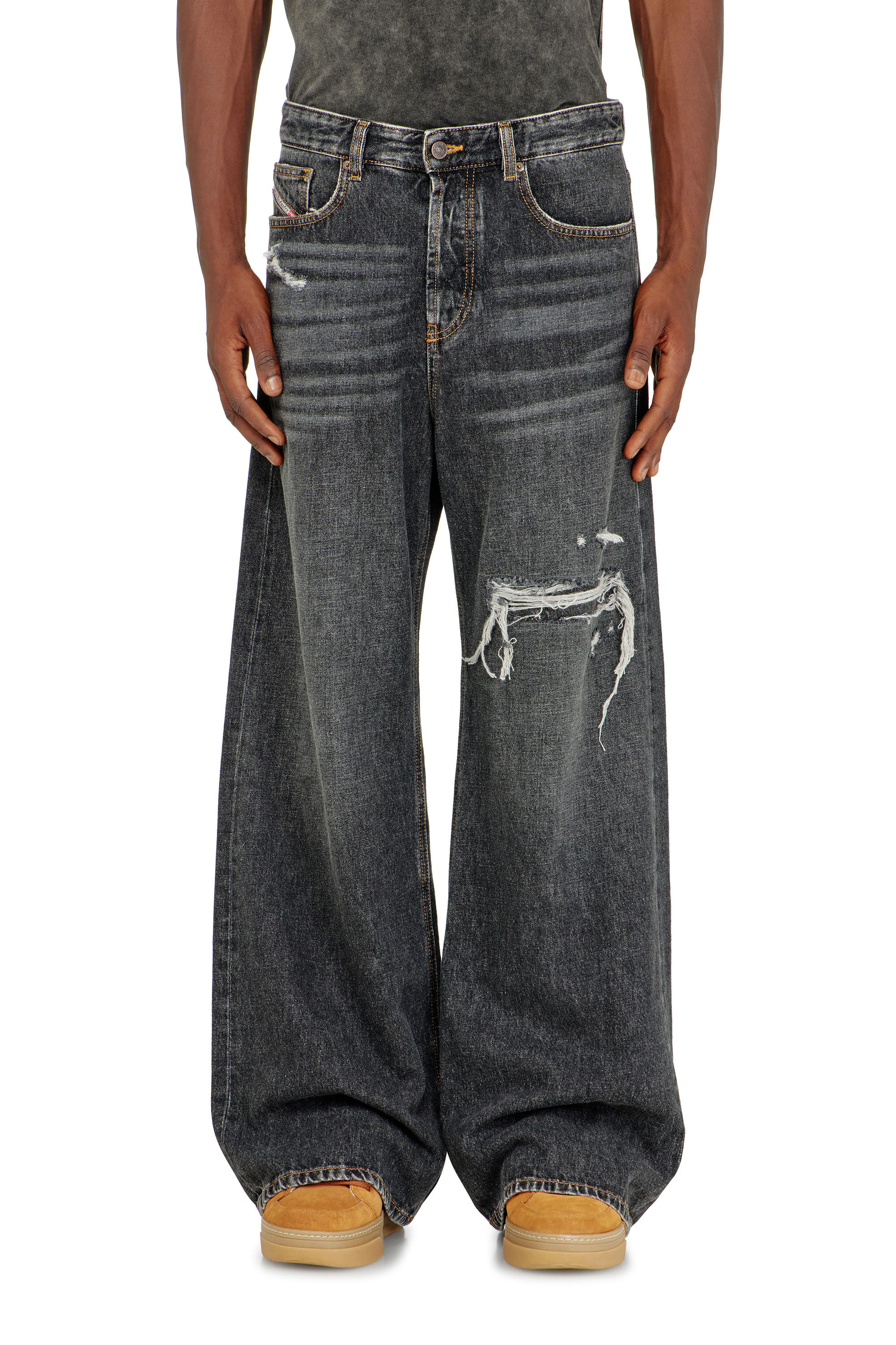 Diesel - Herren Relaxed Jeans D-Rise 007DN, Schwarz/Dunkelgrau - 4