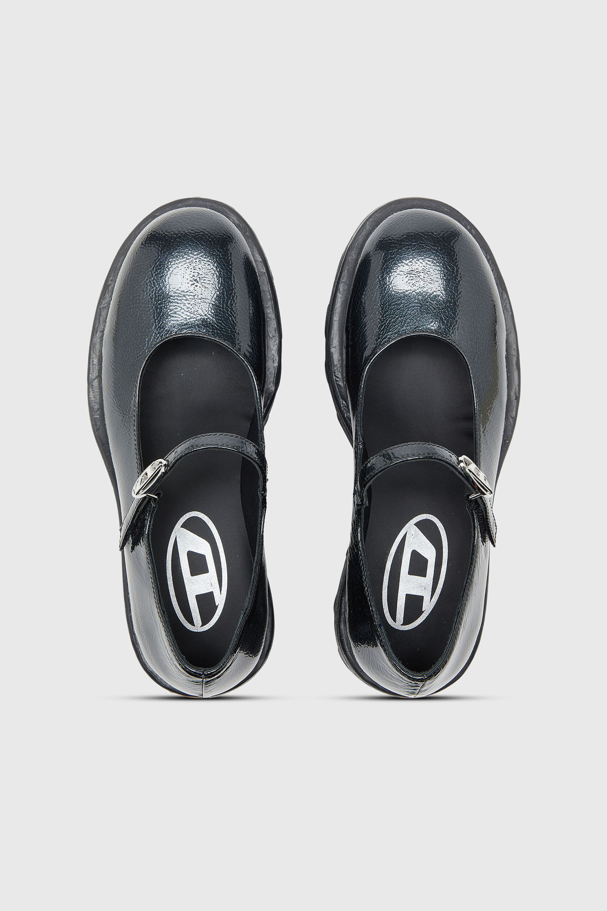 Diesel - D-HAMMER MARY JANE, Damen D-Hammer - Mary Jane mit Profilsohle aus Lackleder in Schwarz - 4