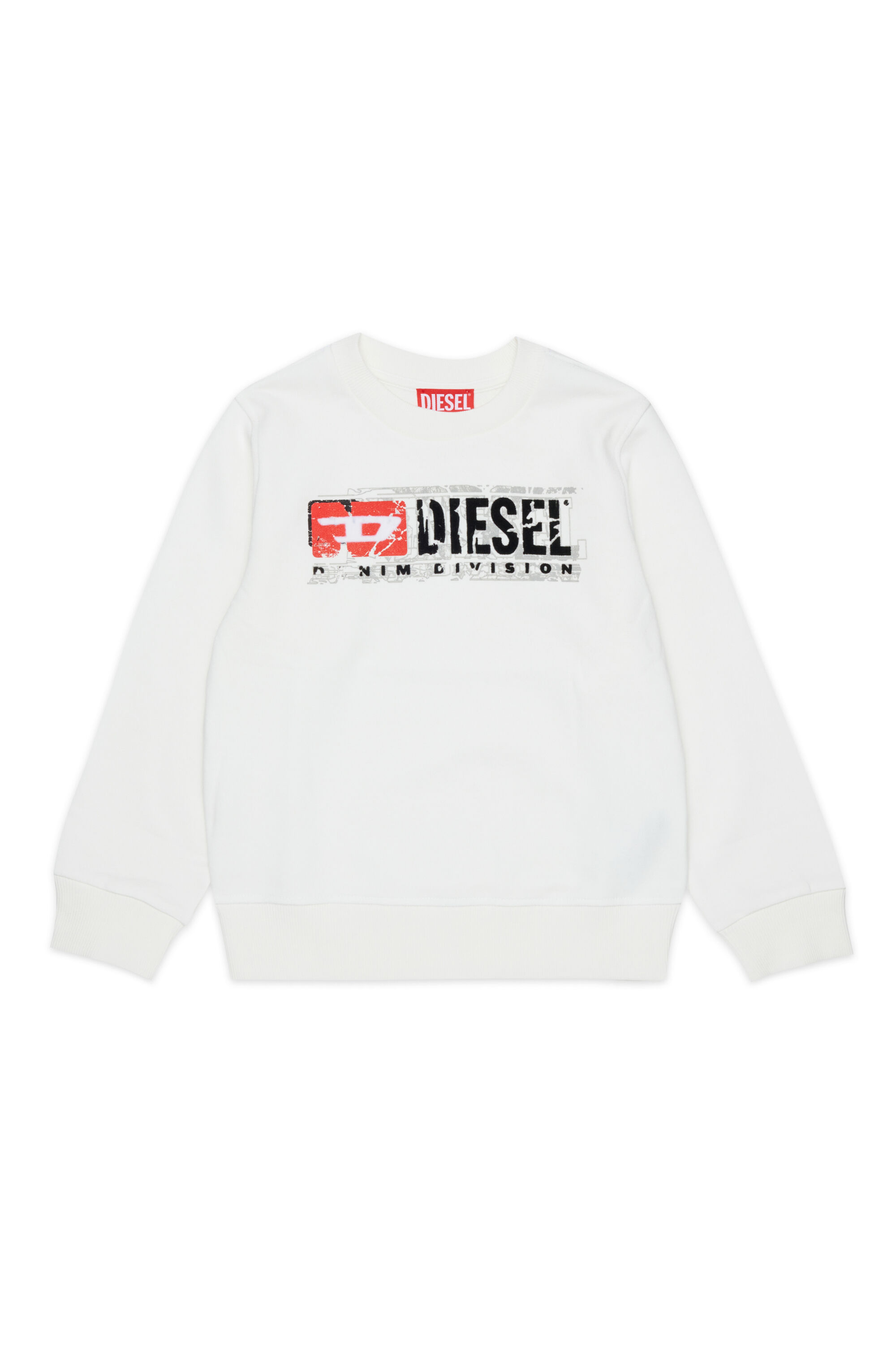 Diesel - SLOMIX, Sweat-shirt avec logo effet us&eacute; Homme in Blanc - 1