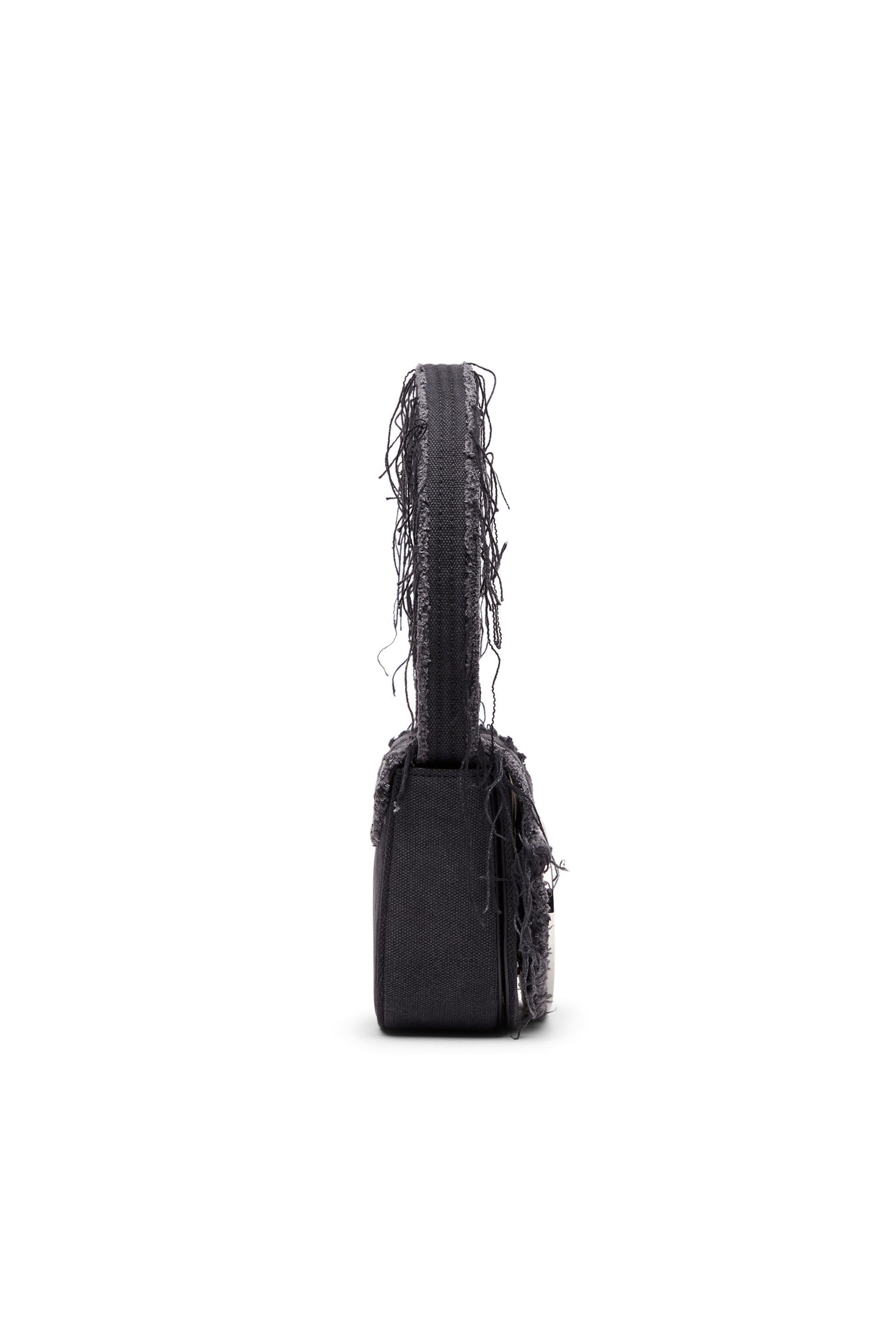 Diesel - 1DR, 1DR-Iconica borsa a spalla in tela e pelle Donna in Nero - 4