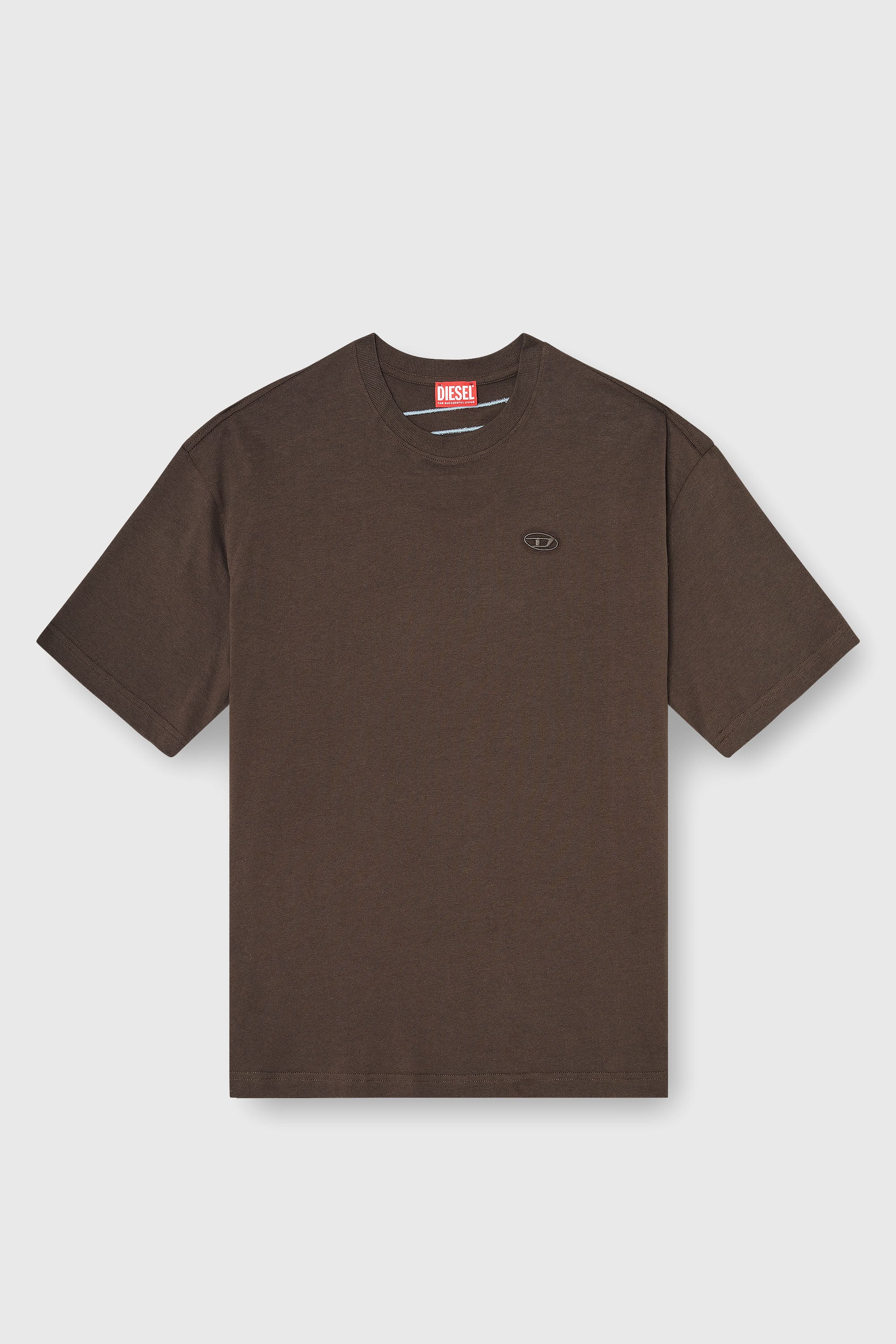 Diesel - T-BOGGY-MEGOVAL-D, Man's T-shirt with maxi oval D embroidery in Brown - 2