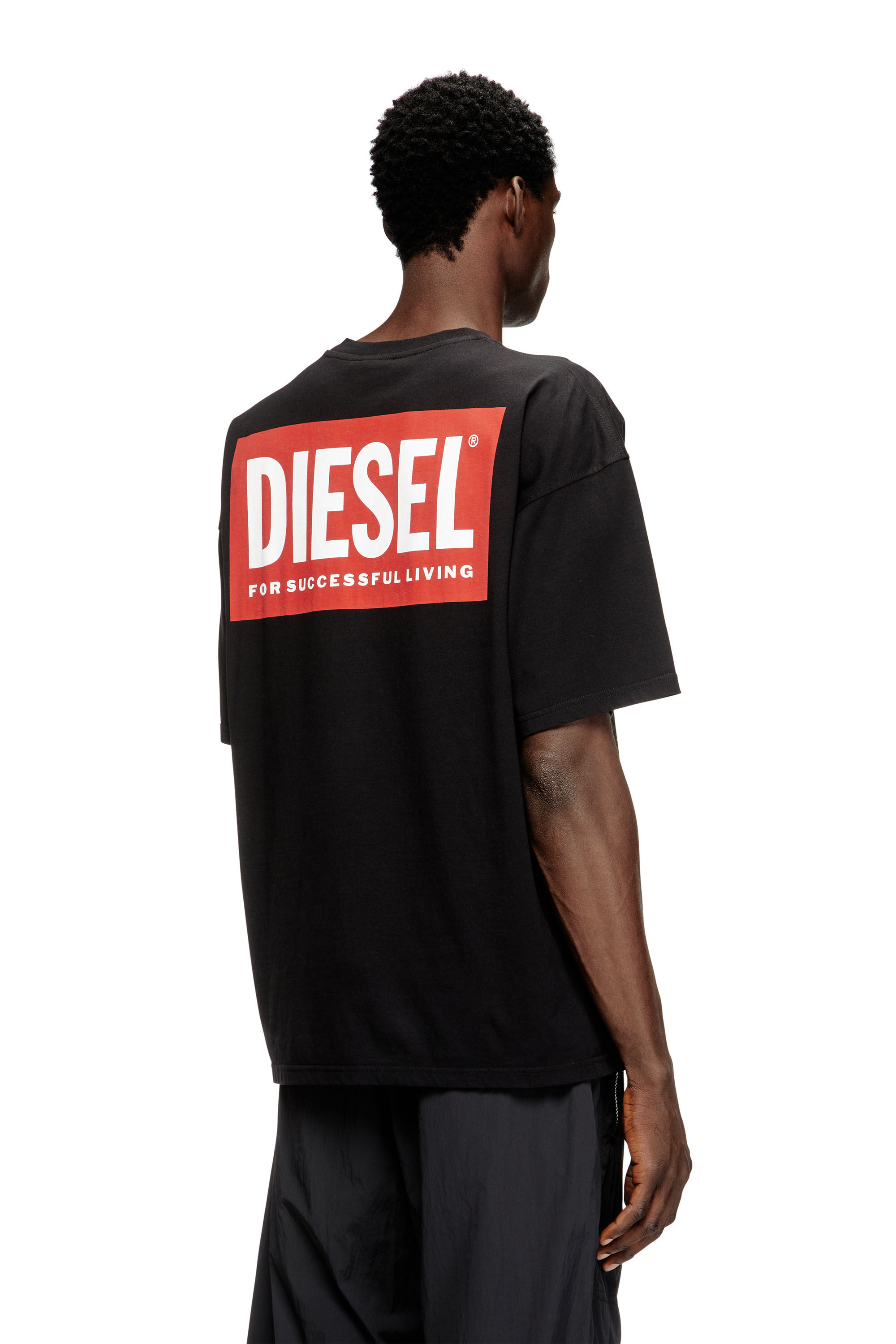 Diesel - T-BOXT-BISK, Herren Baumwoll-T-Shirt mit Diesel-Biscotto-Print in Schwarz - 4