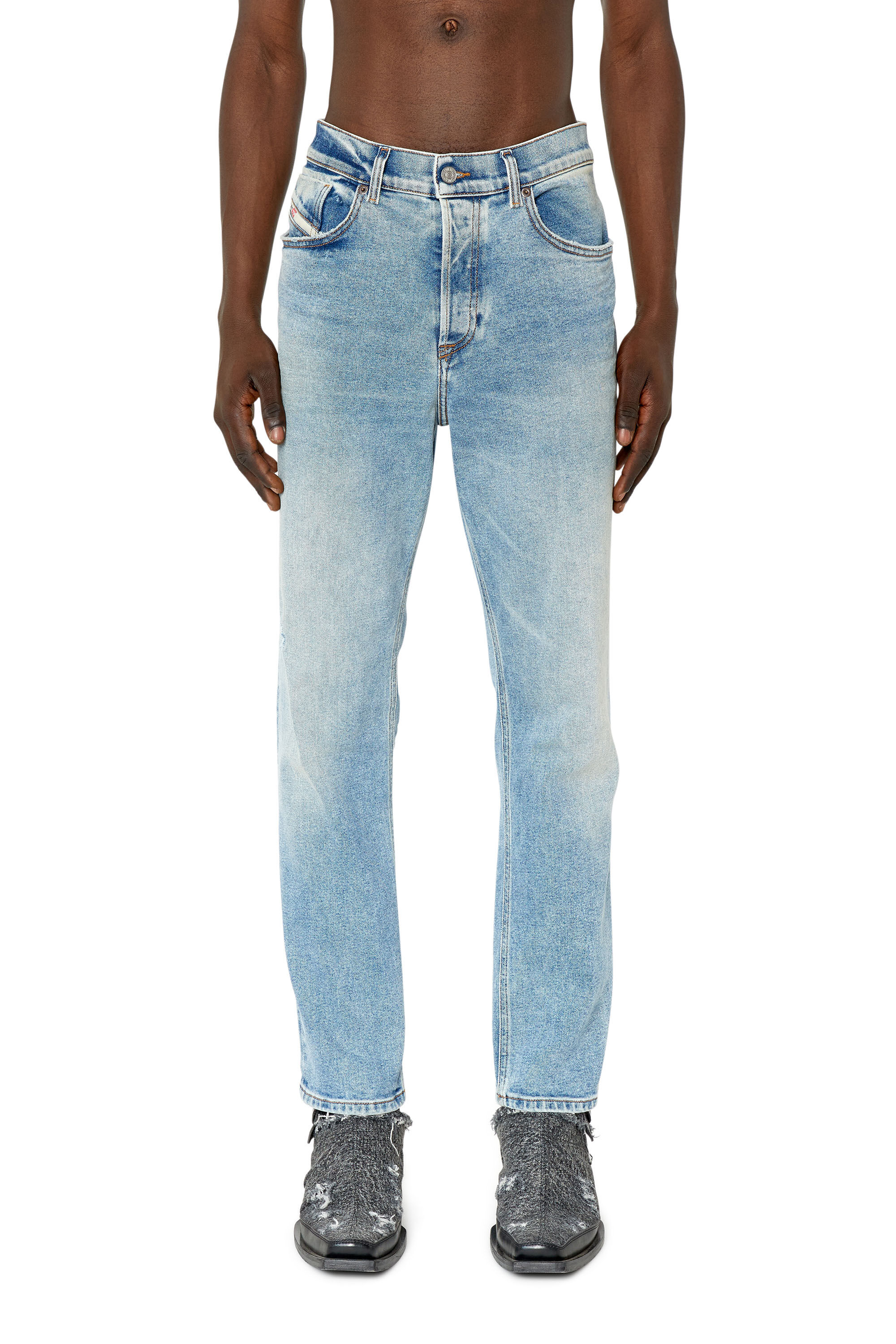 Diesel - Tapered Jeans 2005 D-Fining 09E86, Bleu Clair - Image 3