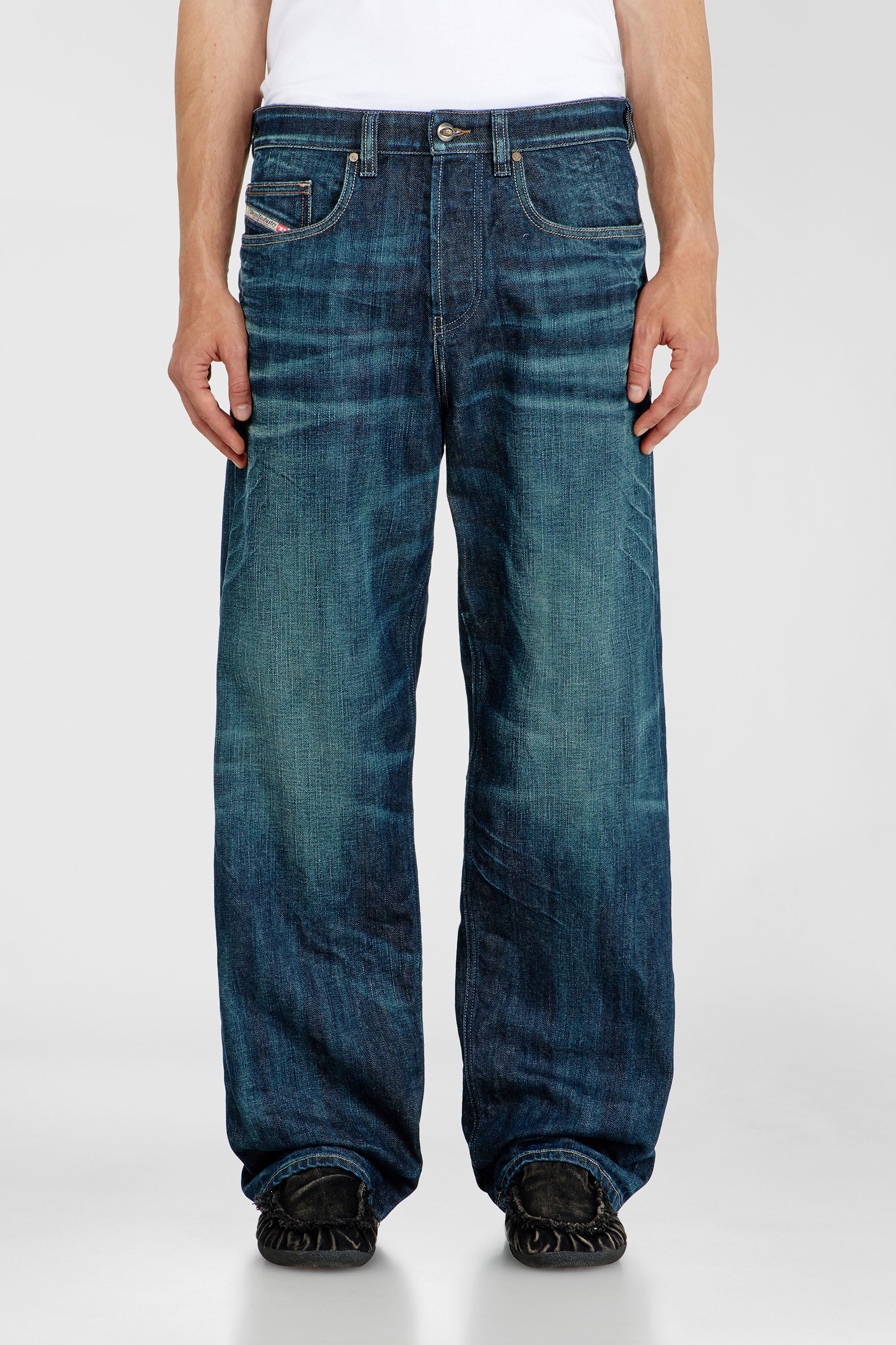 Diesel - Relaxed Jeans 2001 D-Macro 09Q04 Homme, Bleu Fonc&eacute; - Image 4