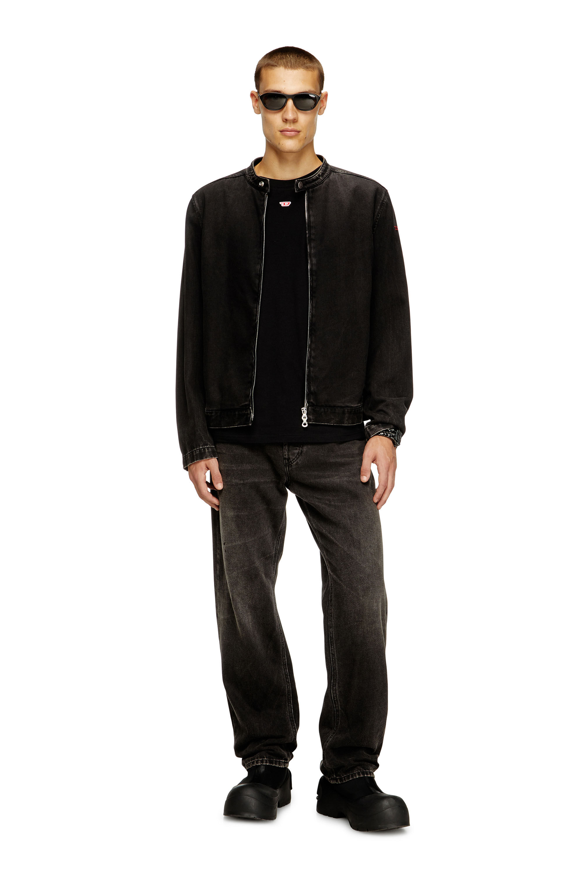 Diesel - T-BOXT-LS-D, T-shirt &agrave; manches longues avec empi&egrave;cement D Mixte in Noir - 1