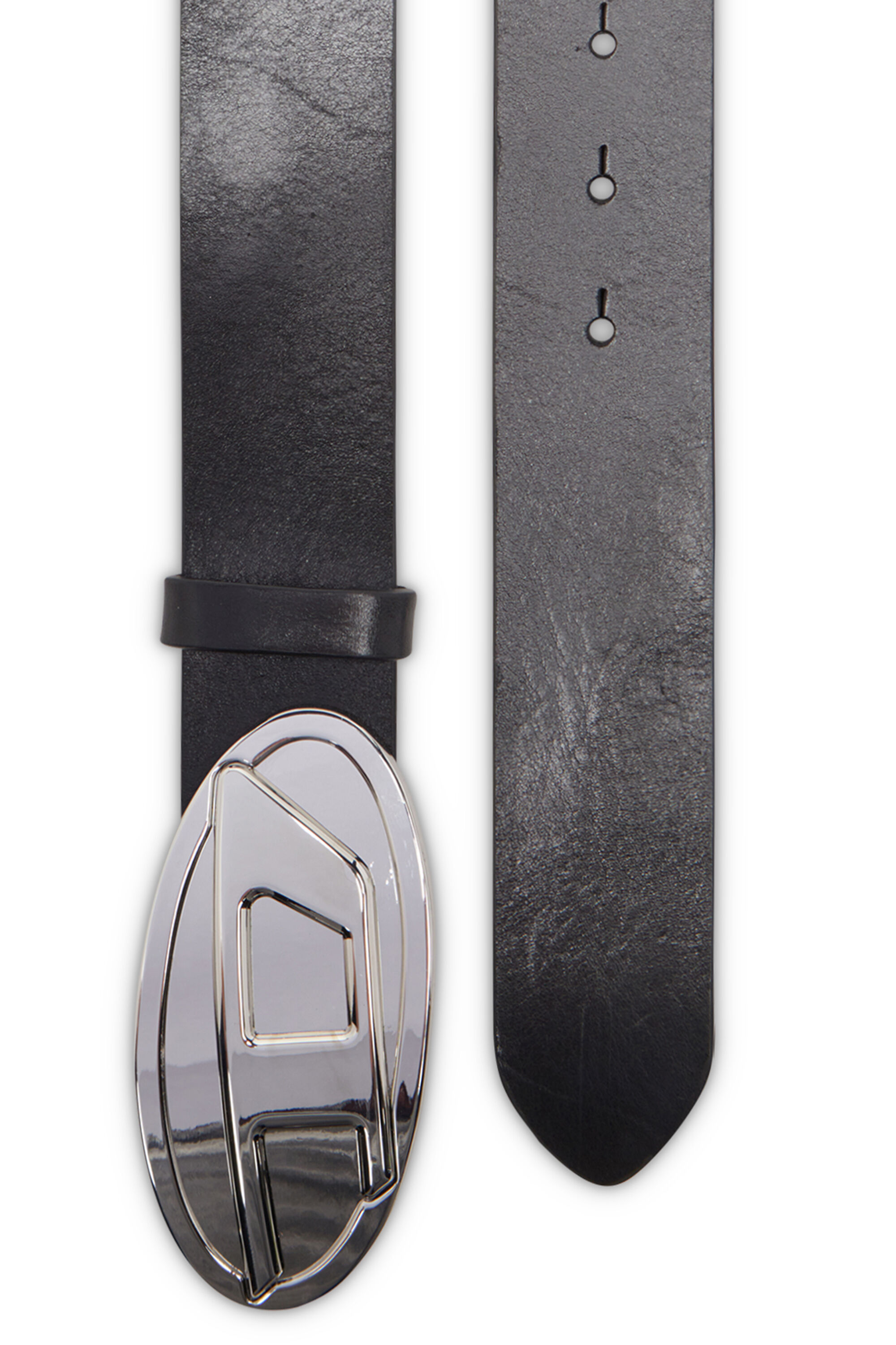 Diesel - B-1DR 2.0, Cintura 4cm in pelle con placca Oval D Donna in Nero - 2