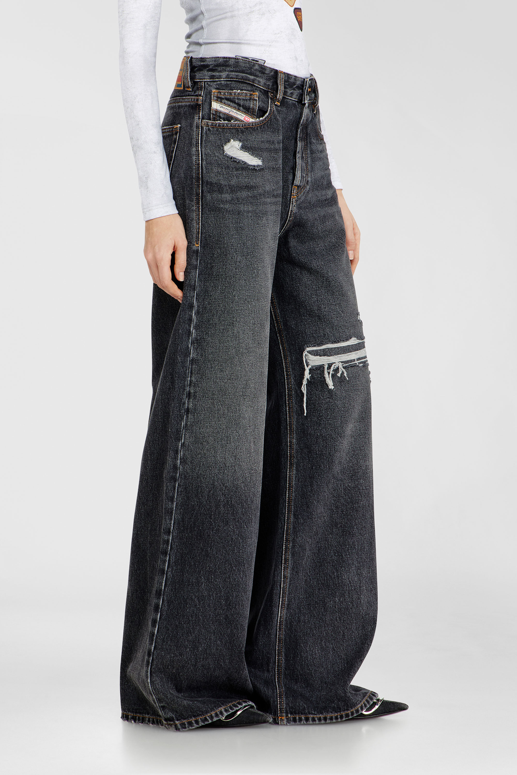 Diesel - Relaxed Jeans 1996 D-Sire 007F6 Mixte, Noir/Gris fonc&eacute; - Image 7