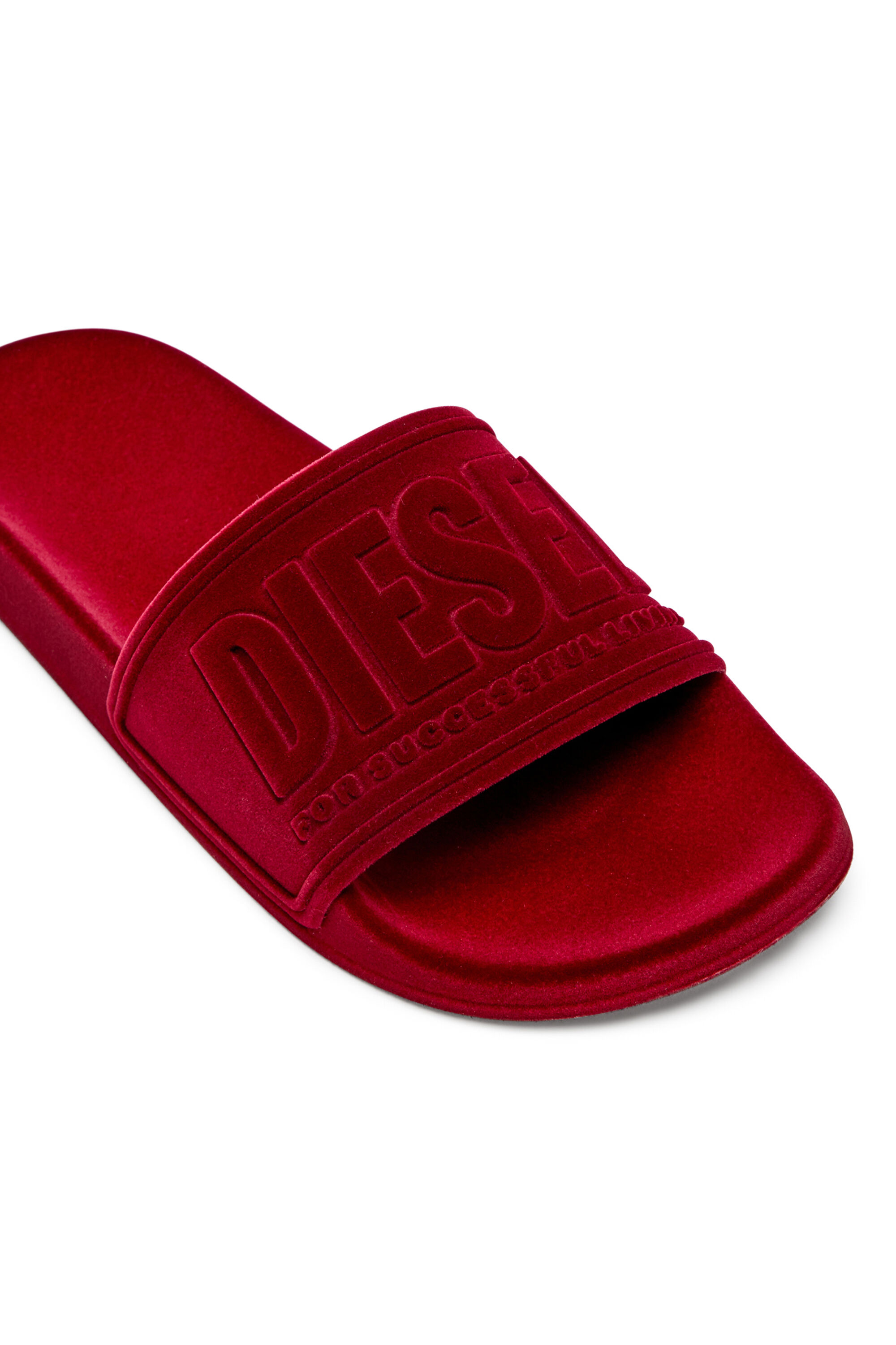 Diesel - SA-MAYEMI CC W, Sa-Mayemi-Ciabatte da piscina con effetto vellutato Donna in Rosso - 6