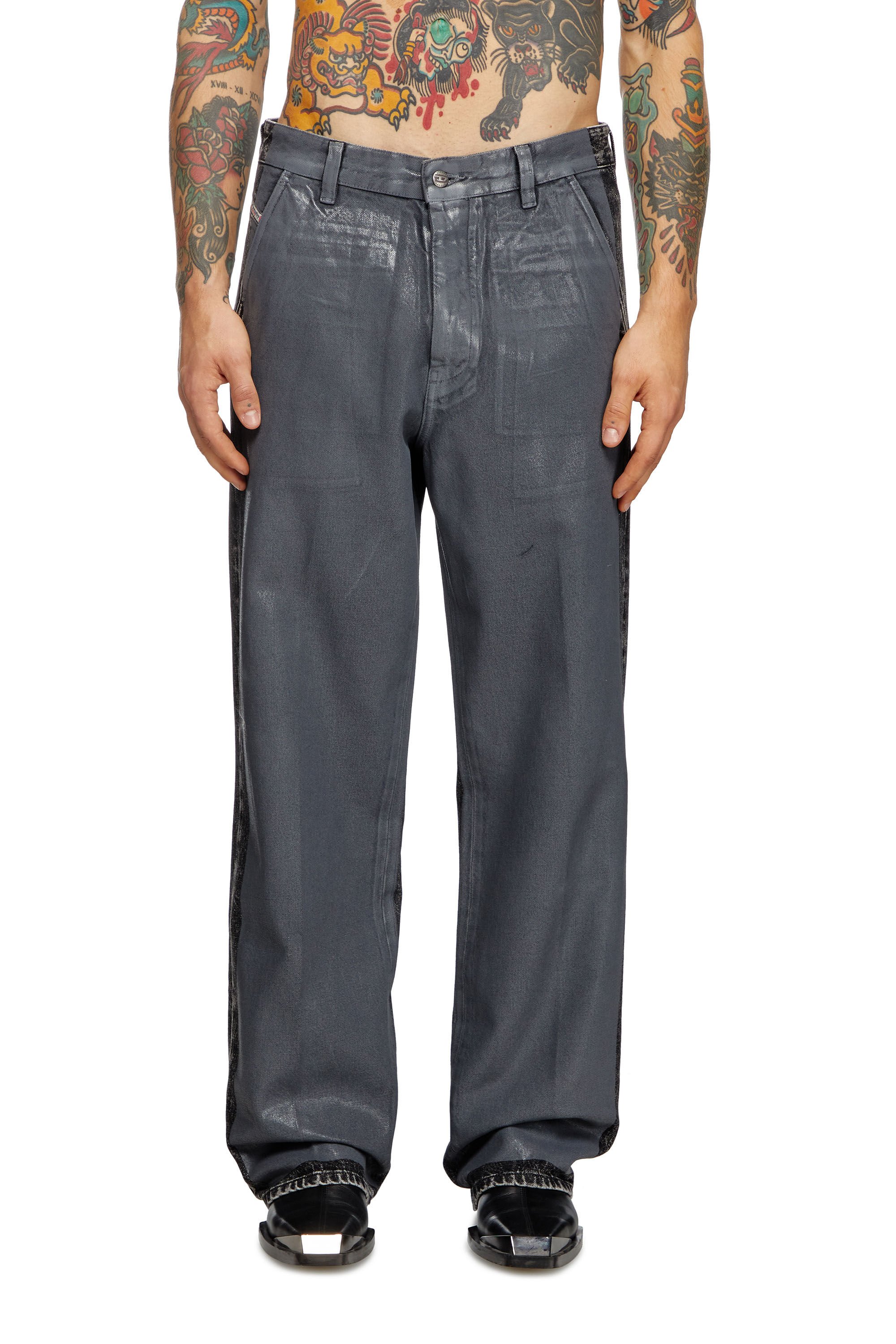 Diesel - Man Straight Jeans D-Phant-chino 007AP, Grey - Image 3