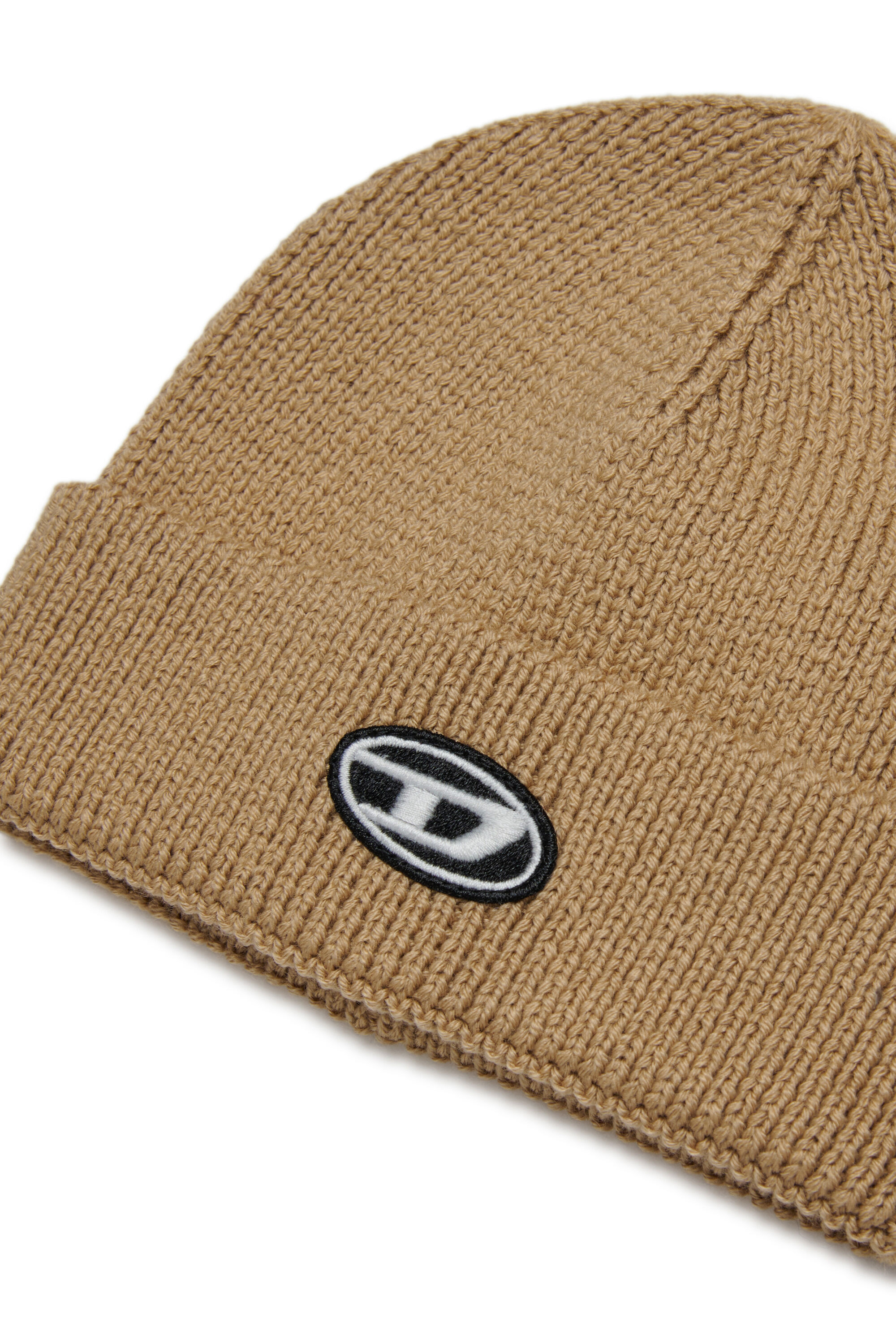 Diesel - FLYB, Bonnet en laine mélangée avec revers Mixte in Marron - 3