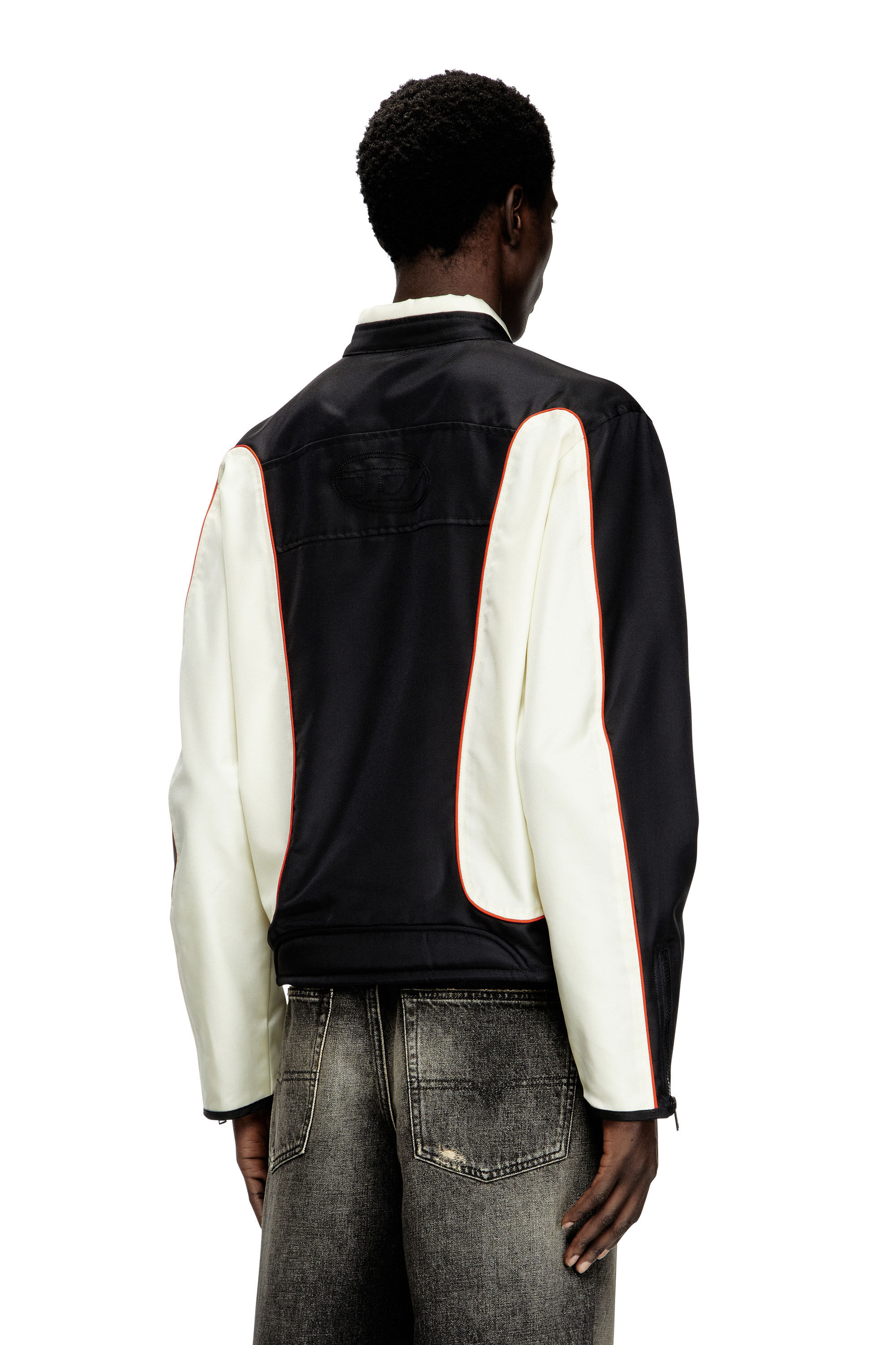 Diesel - J-BLINK-A, Giacca biker color block con piping Uomo in Multicolor - 4
