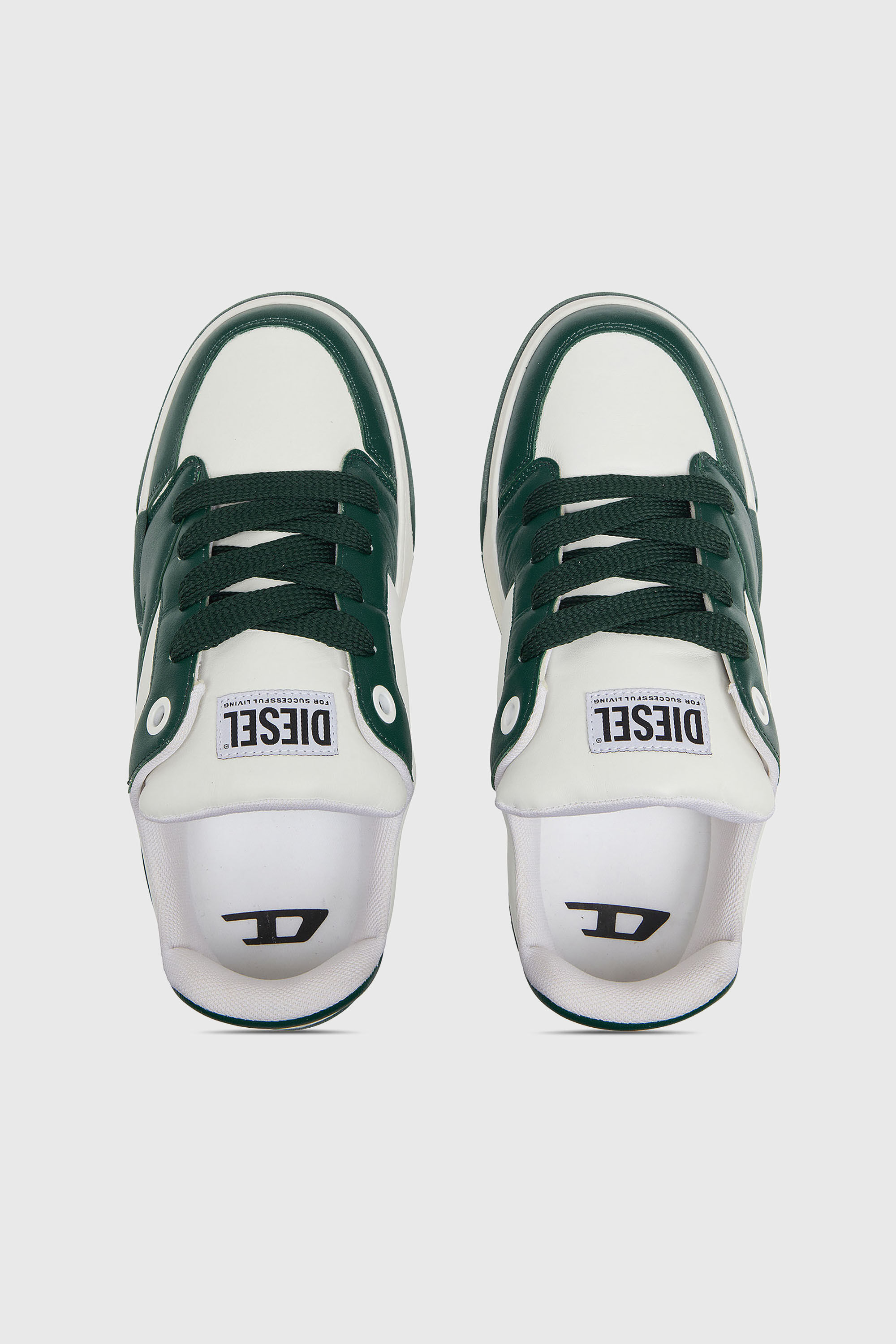 Diesel - S-D-OLLIE LOW, S-D-Ollie-Sneaker da uomo in pelle color block Uomo in Bianco - 4