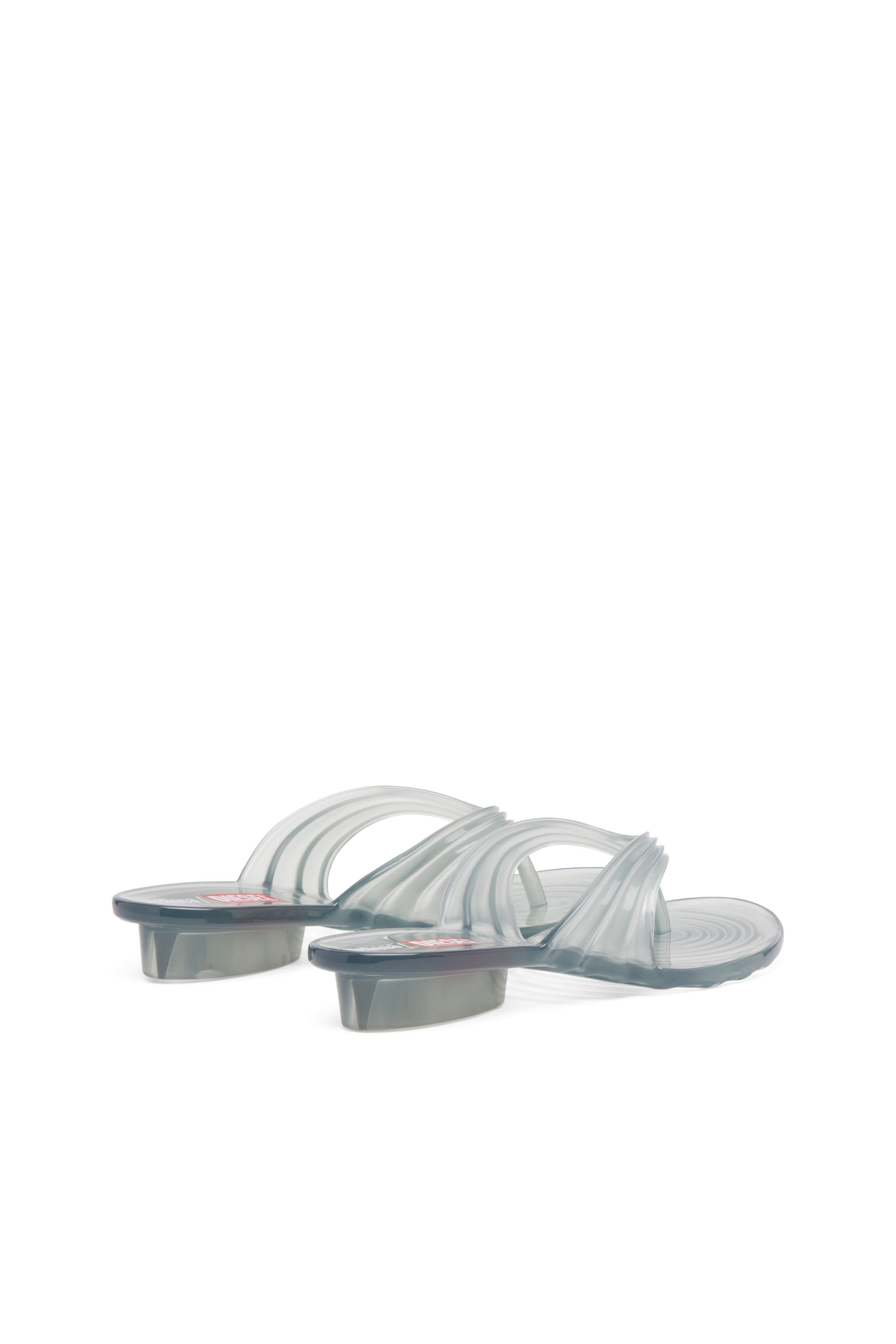 Diesel - MELISSA QUANTUM THONG, Damen Künstlerisch gestaltete Flip-Flops aus Melflex® in Hellgrau - 3