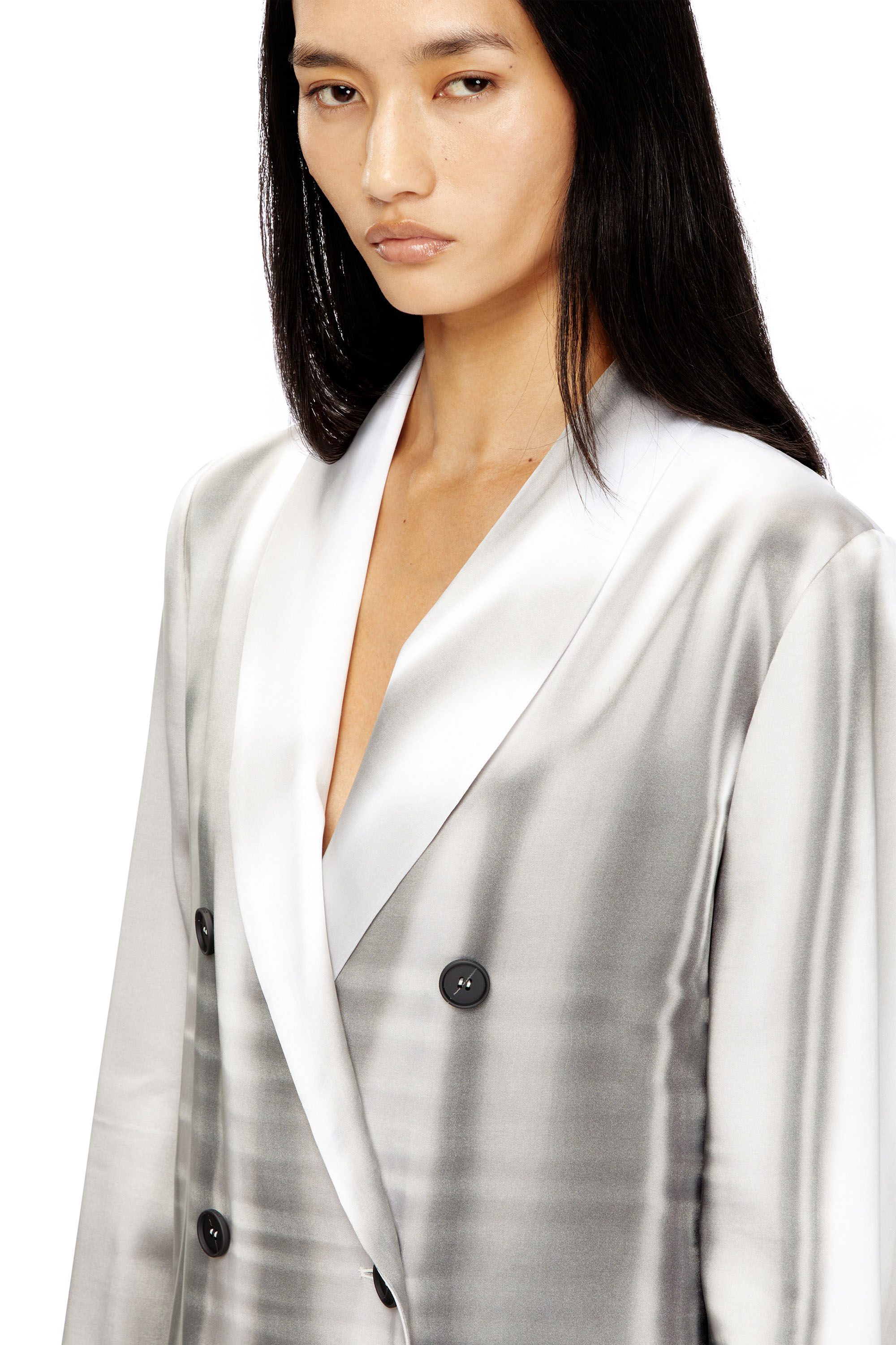 Diesel - G-AVINA, Blazer in raso con drappeggio trompe l'oeil Donna in Multicolor - 5