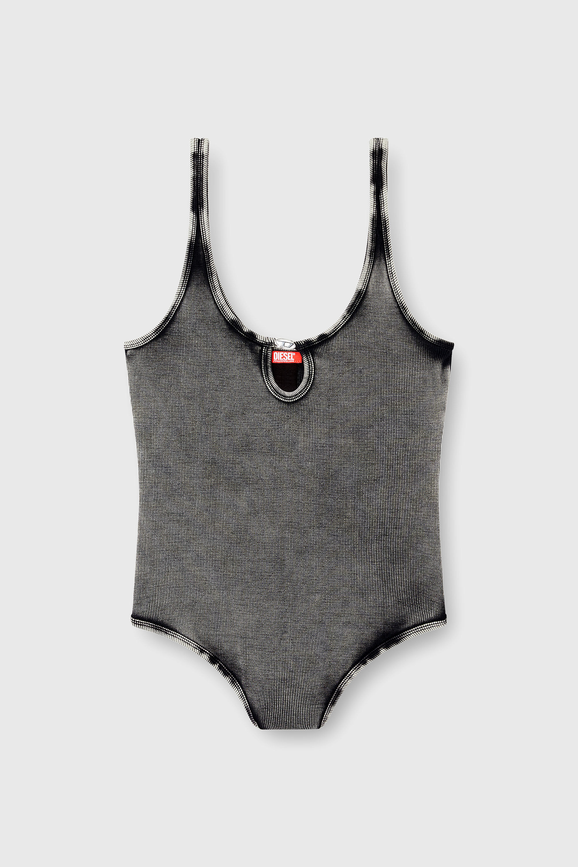Diesel - MAURA-DNM, Damen Body aus marmoriert gewaschenem Stretch-Baumwollstoff in Dunkelgrau - 2