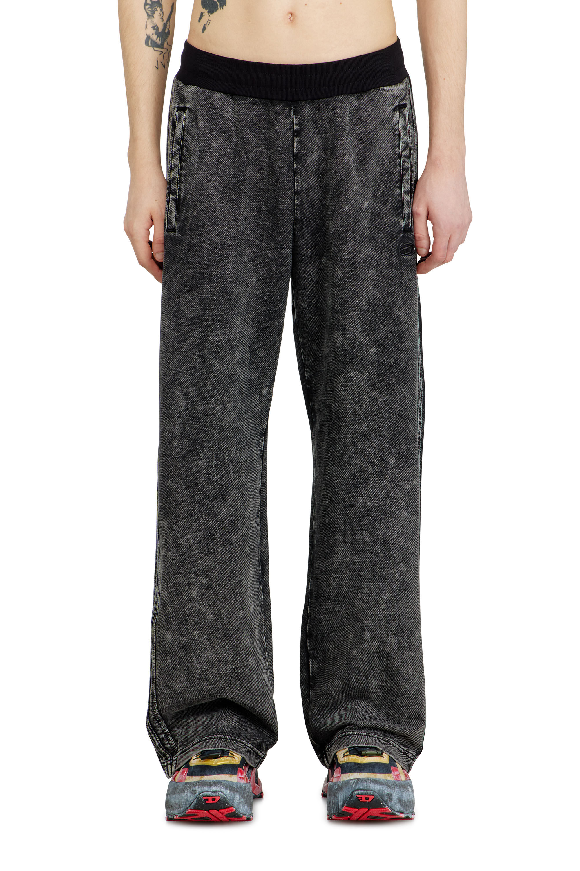 Diesel - P-ALT, Herren Sweatpants im Denim-Look mit Seitenstreifen in null - 2