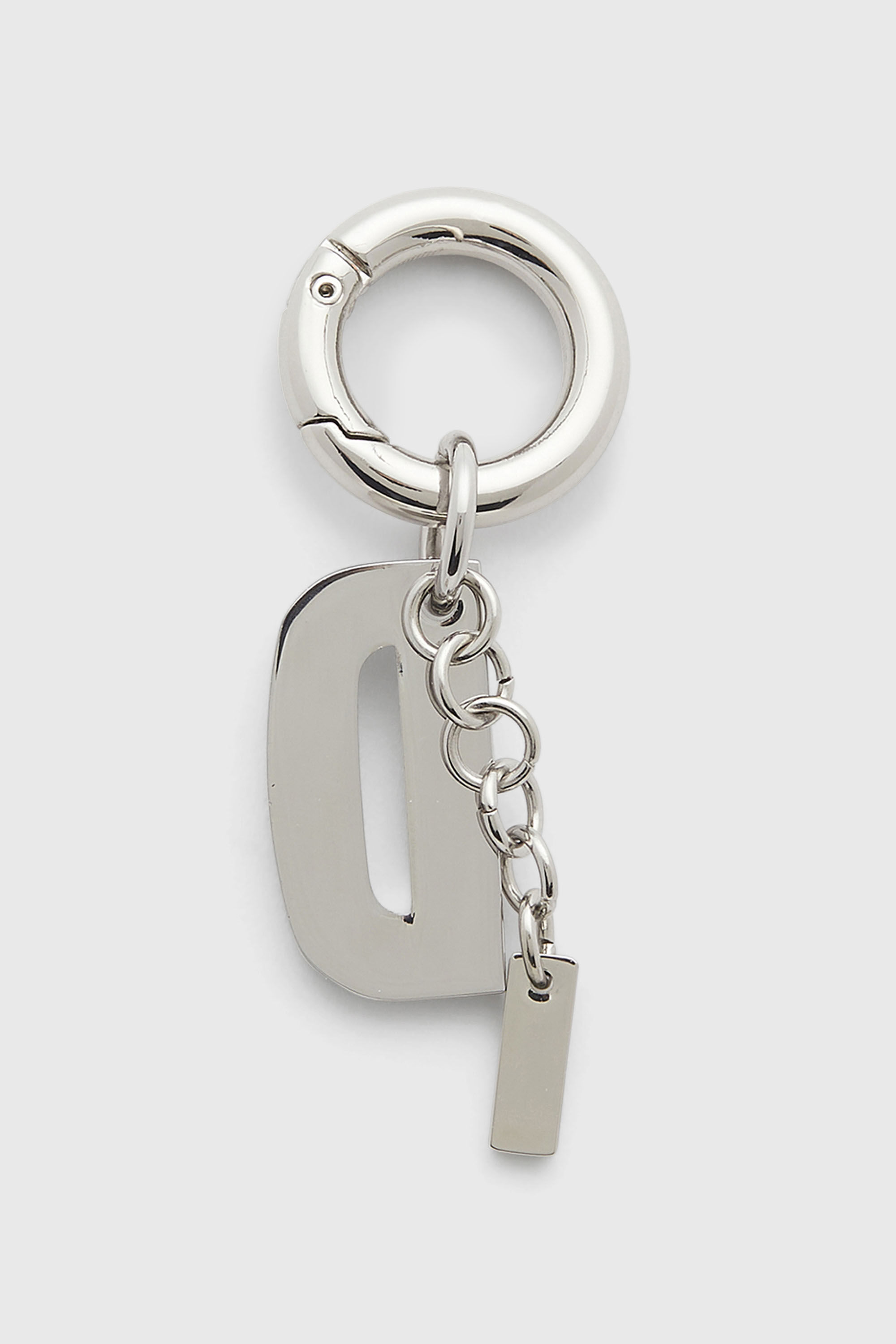 Diesel - CHARM-D, Portachiavi in metallo con charm cristallo D Donna in Argento - 2