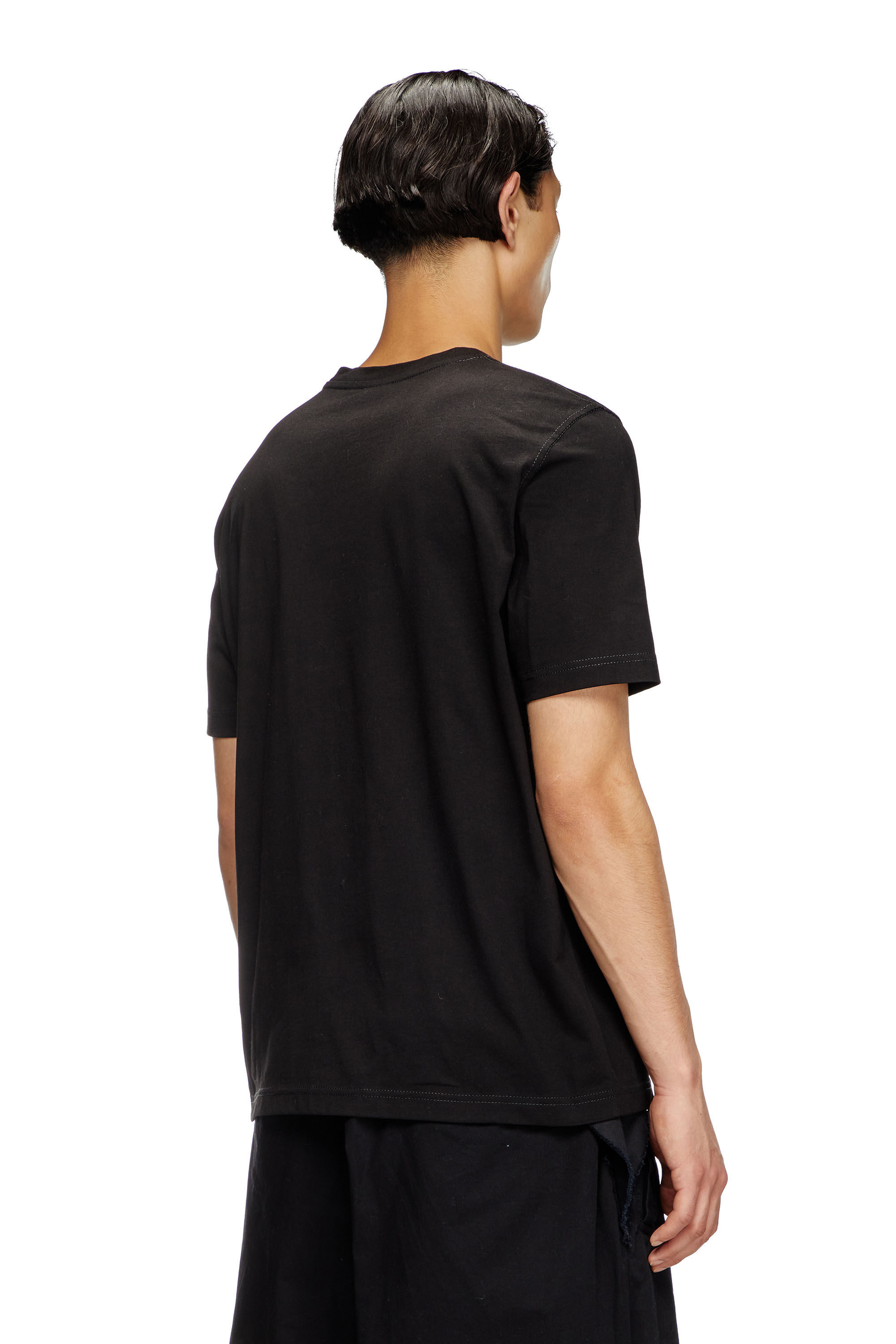 Diesel - T-ADJUST-R4, T-shirt avec logo imprimé bouffant Homme in Noir - 4
