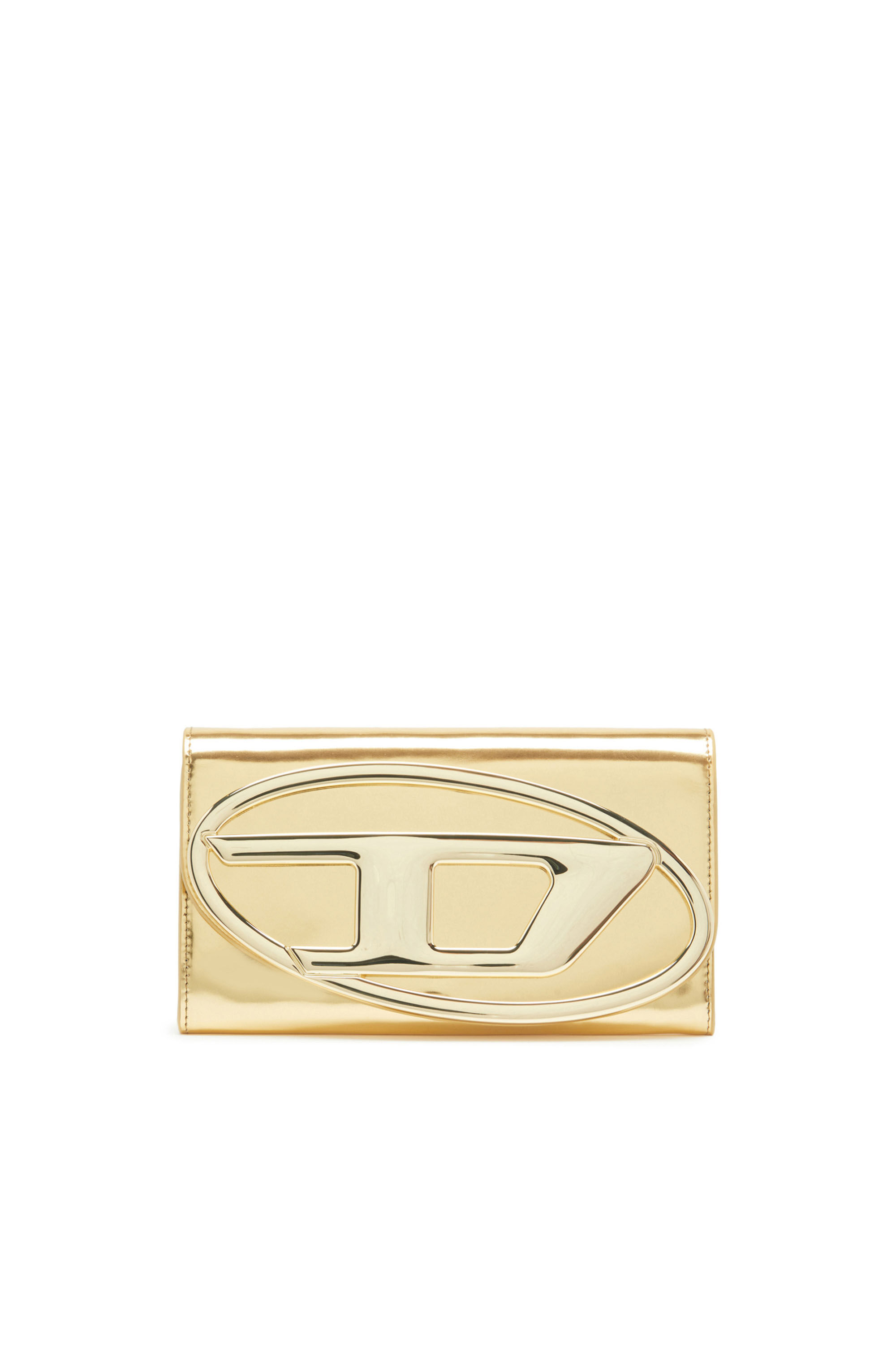 Diesel - LONG WALLET ZIP XXL, Damen Portemonnaie-Tasche aus Metallic-Leder in Gold - Image 1