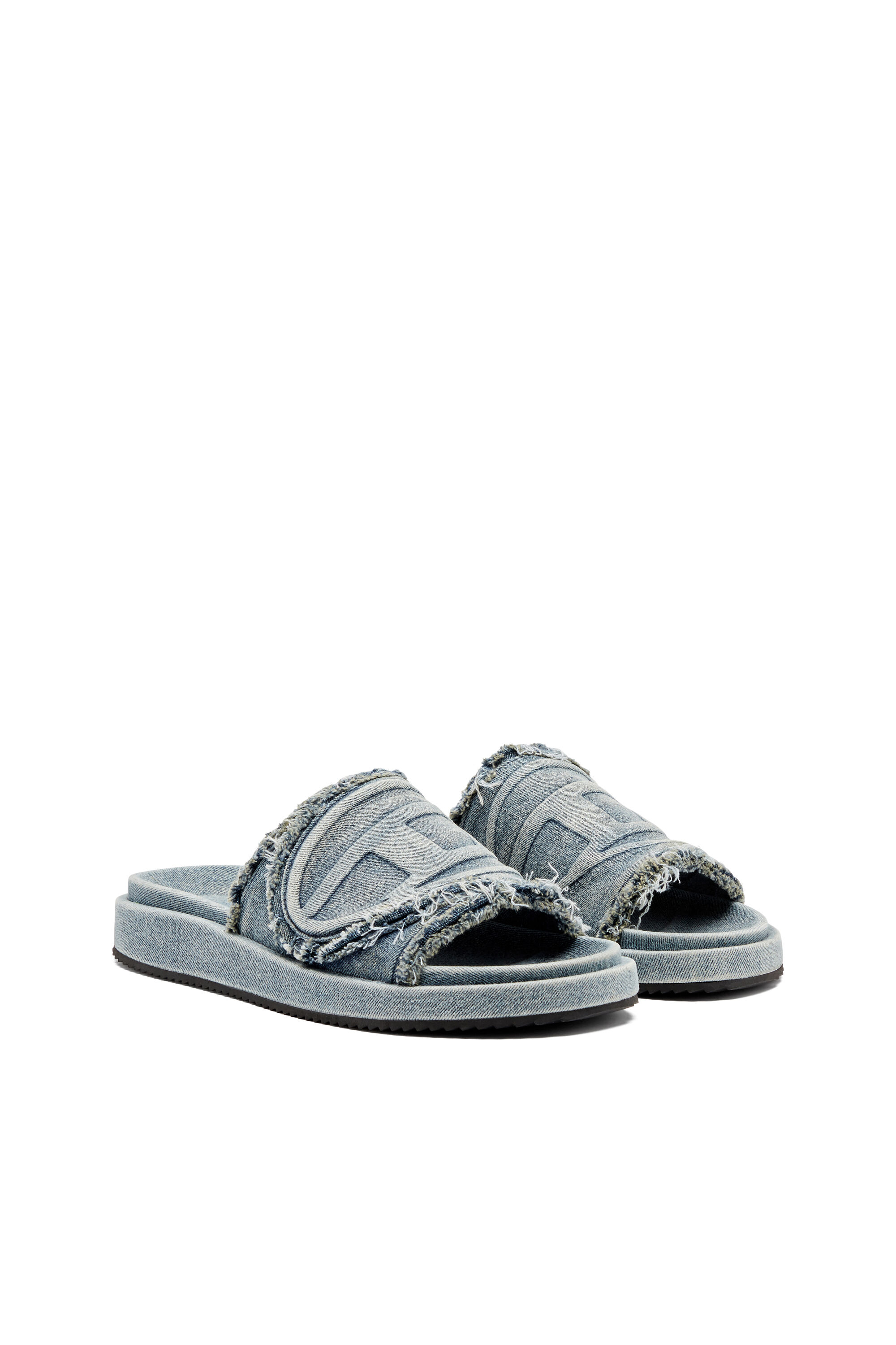 Diesel - SA-SLIDE D OVAL, Sa-Slide D-Slide in denim distressed Unisex in Blu - 2