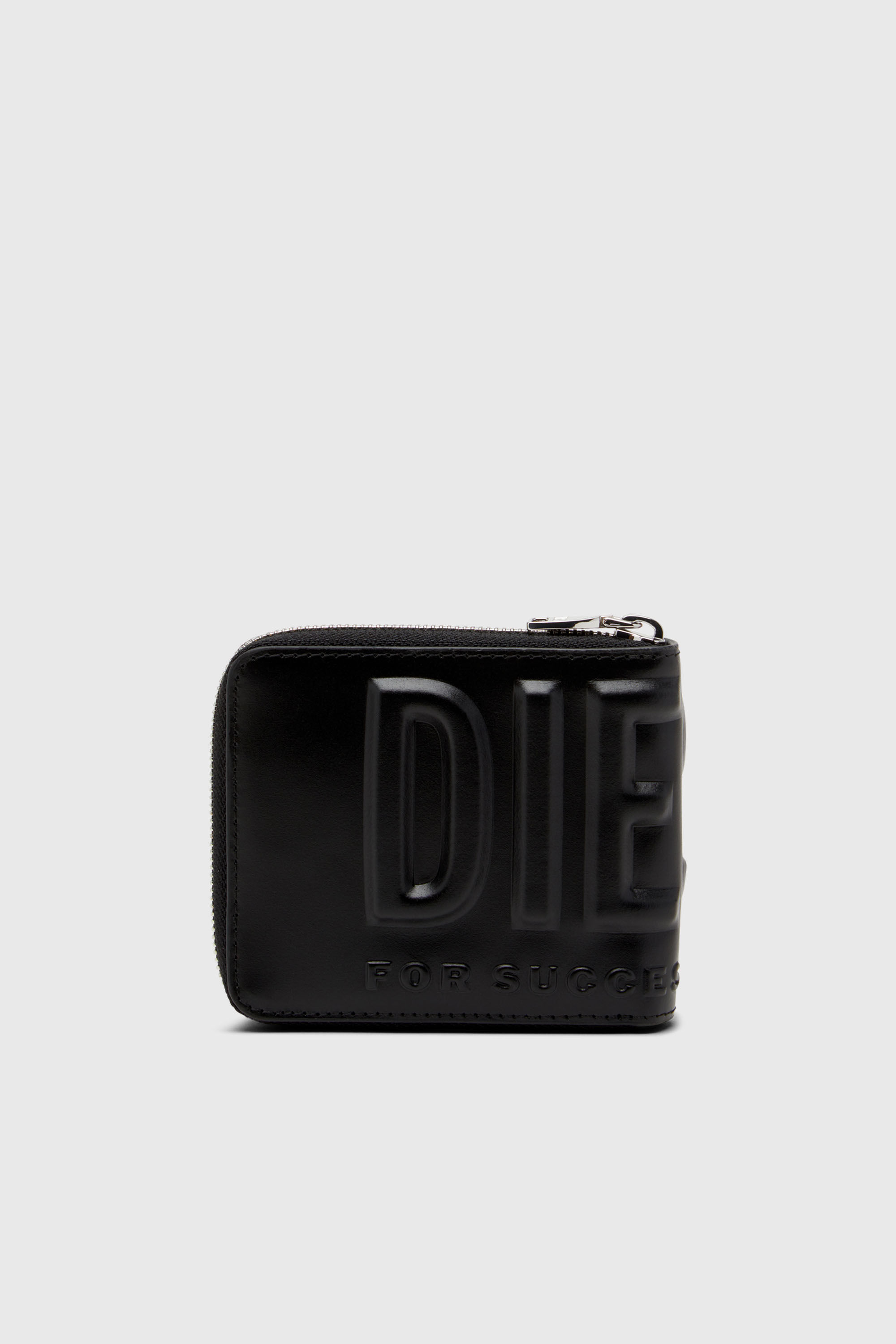 Diesel - DSL 3D- BI FOLD COIN ZIP XS, Herren Portemonnaie aus Leder mit Rei&szlig;verschluss und Logo-Pr&auml;gung in Schwarz - 2