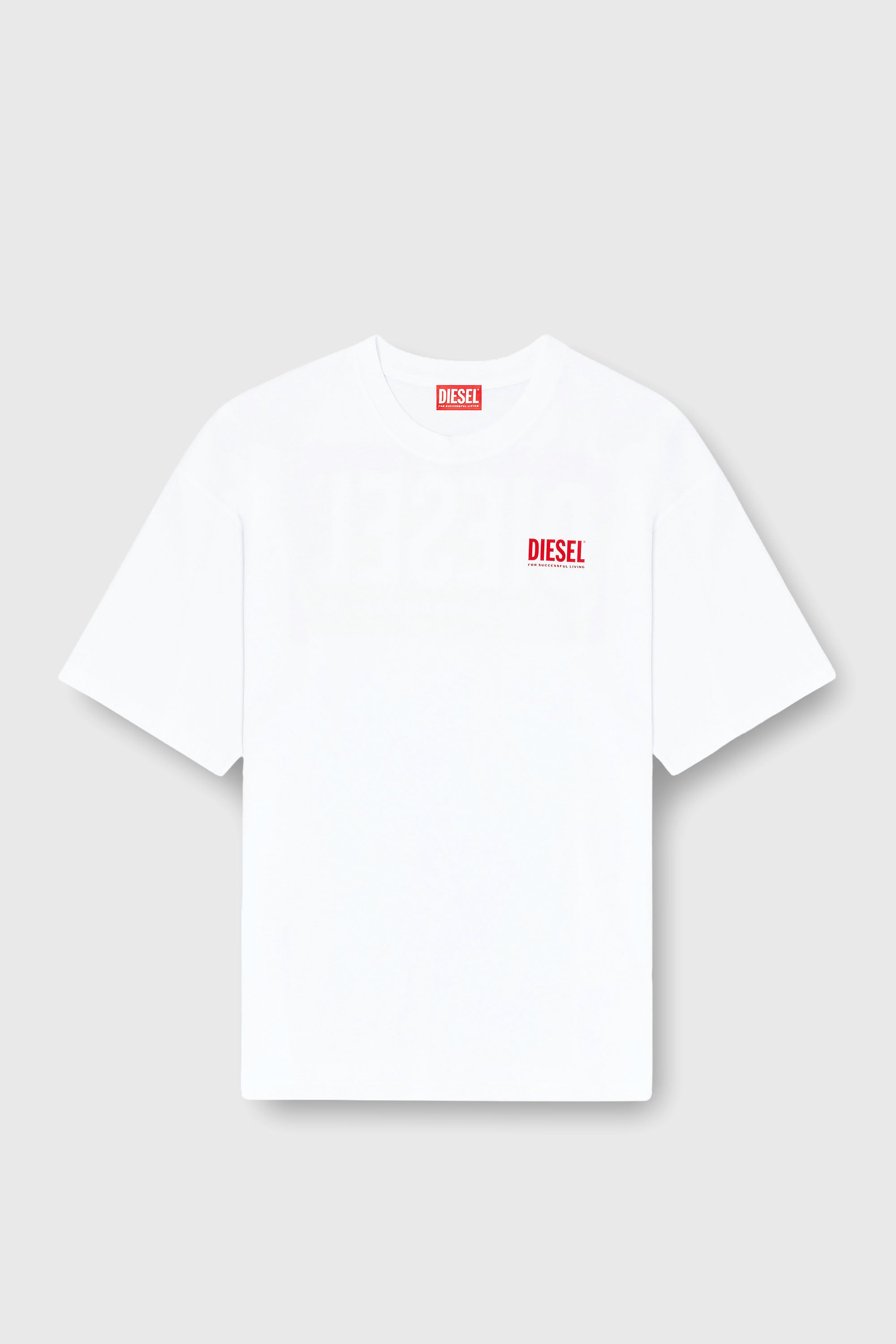 Diesel - T-BOXT-BISK, T-shirt in cotone con stampa Diesel Biscotto Uomo in Bianco - 2
