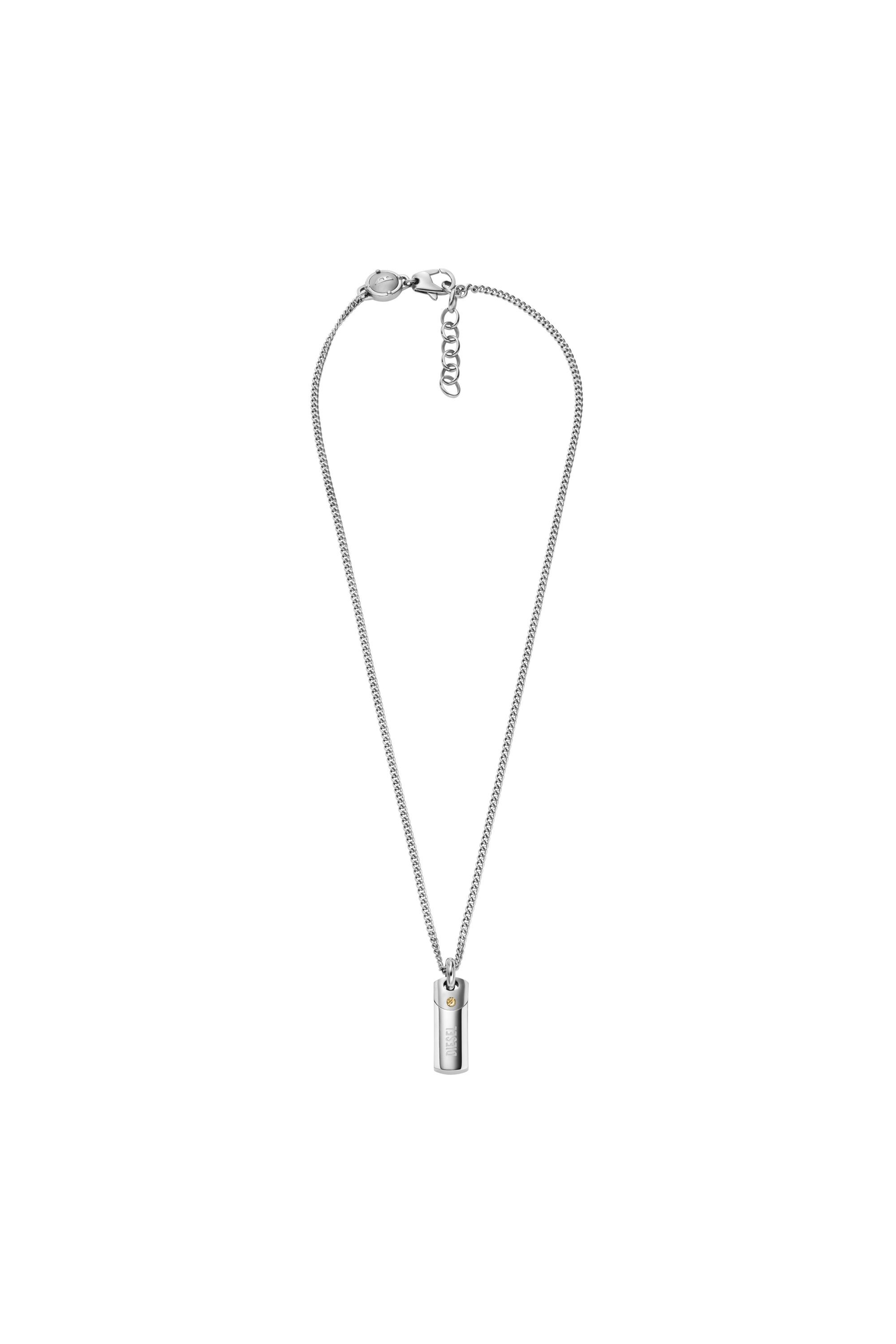 Diesel - DX1116, Herren Kette mit Edelstahlanhänger im Military-Look in Silber - 1