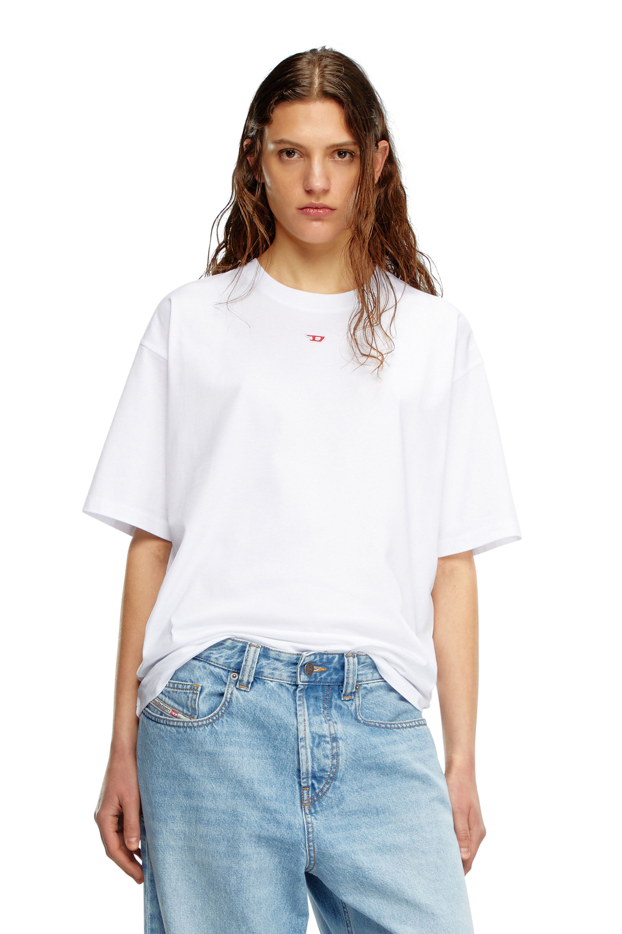Diesel - T-BOXT-D, Mixte T-shirt avec empiècement D brodé in Blanc - Image 5
