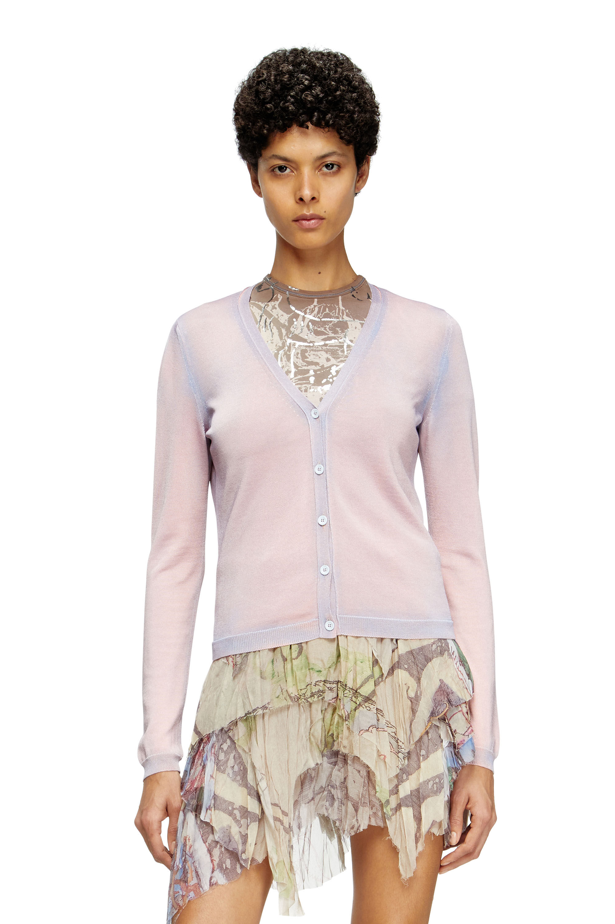 Diesel - M-VITTA, Cardigan dégradé Donna in Rosa - 3