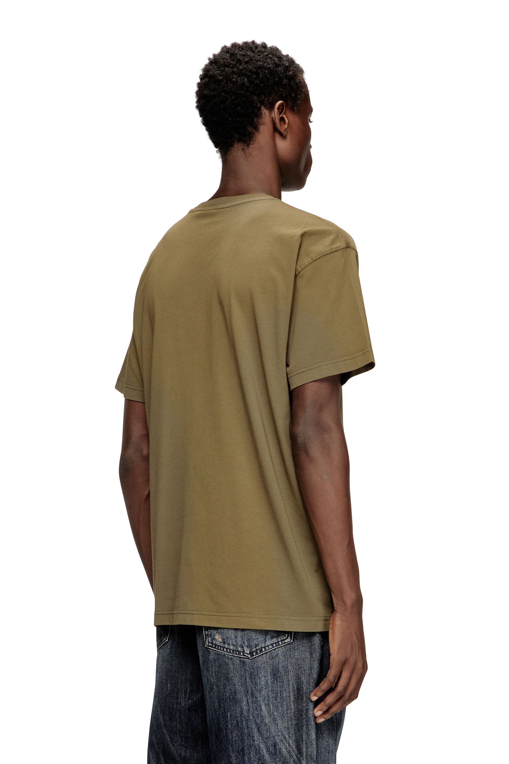 Diesel - T-NORM-V7, Herren Baumwoll-T-Shirt mit Laserdruck in Beige - 4