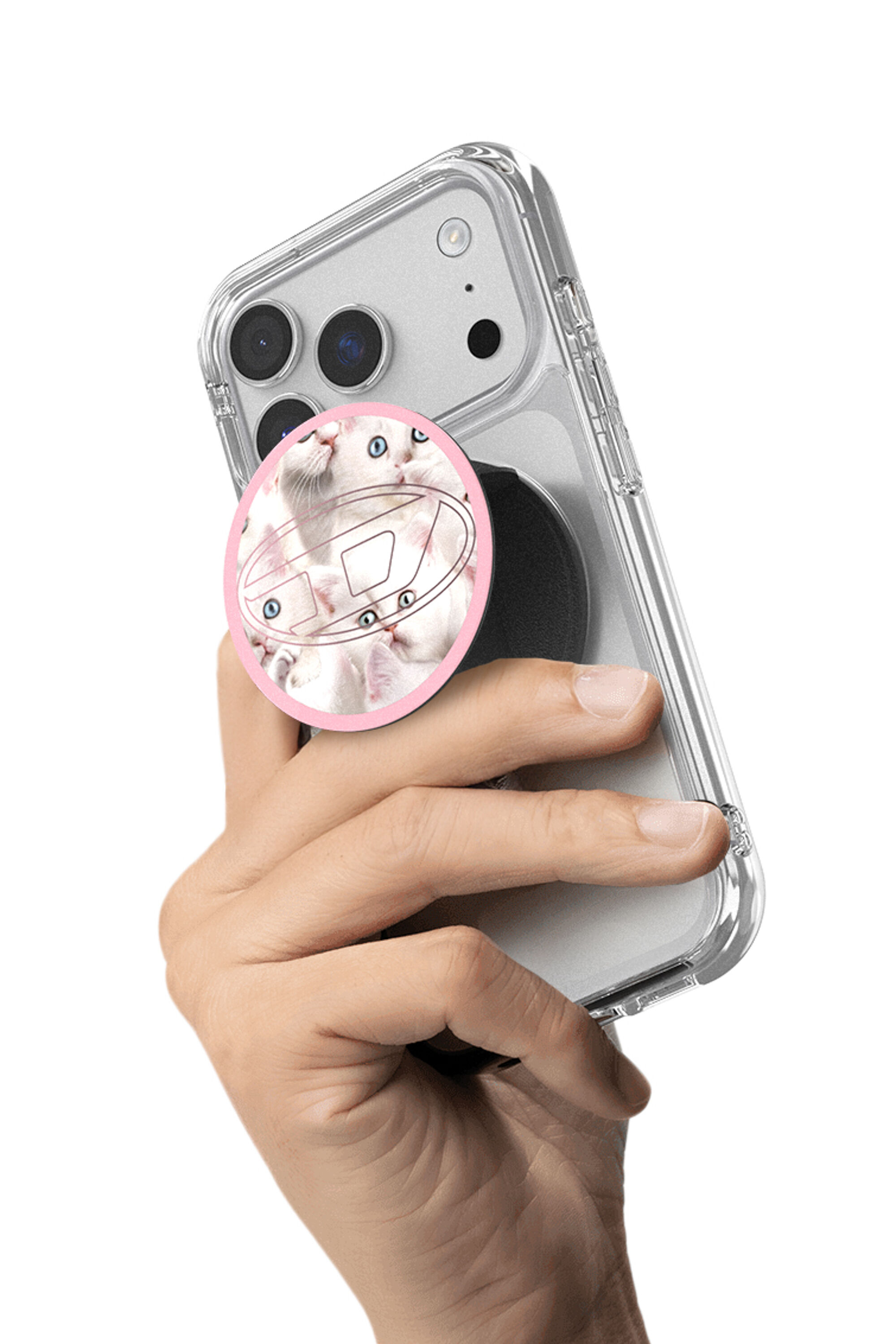 Diesel - 60452  GRIP CASE, Oval D Cats Magsafe Gripstand Mixte in Rose - 3