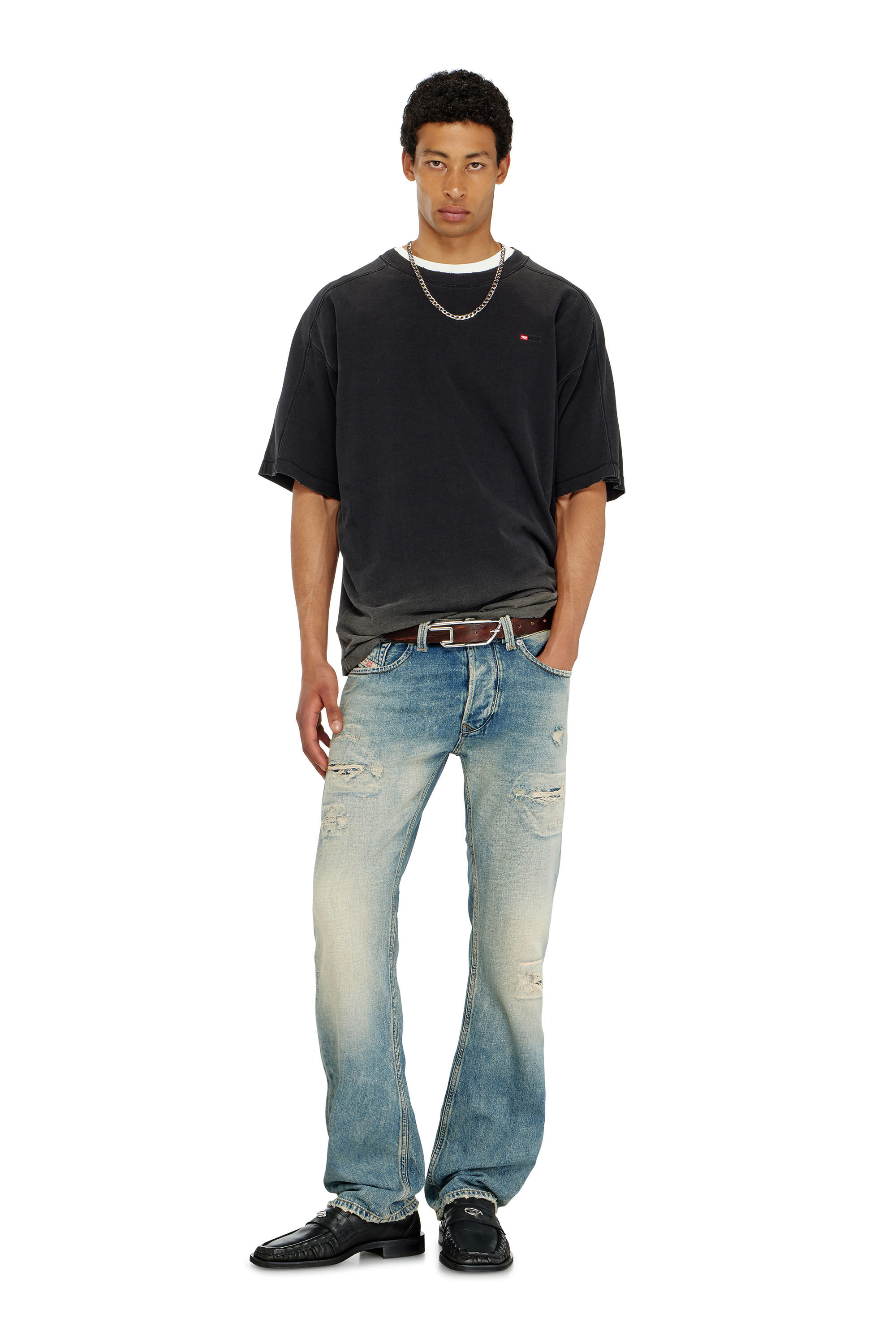 Diesel - T-CROX, T-shirt in cotone effetto sfumato Uomo in ToBeDefined - 1