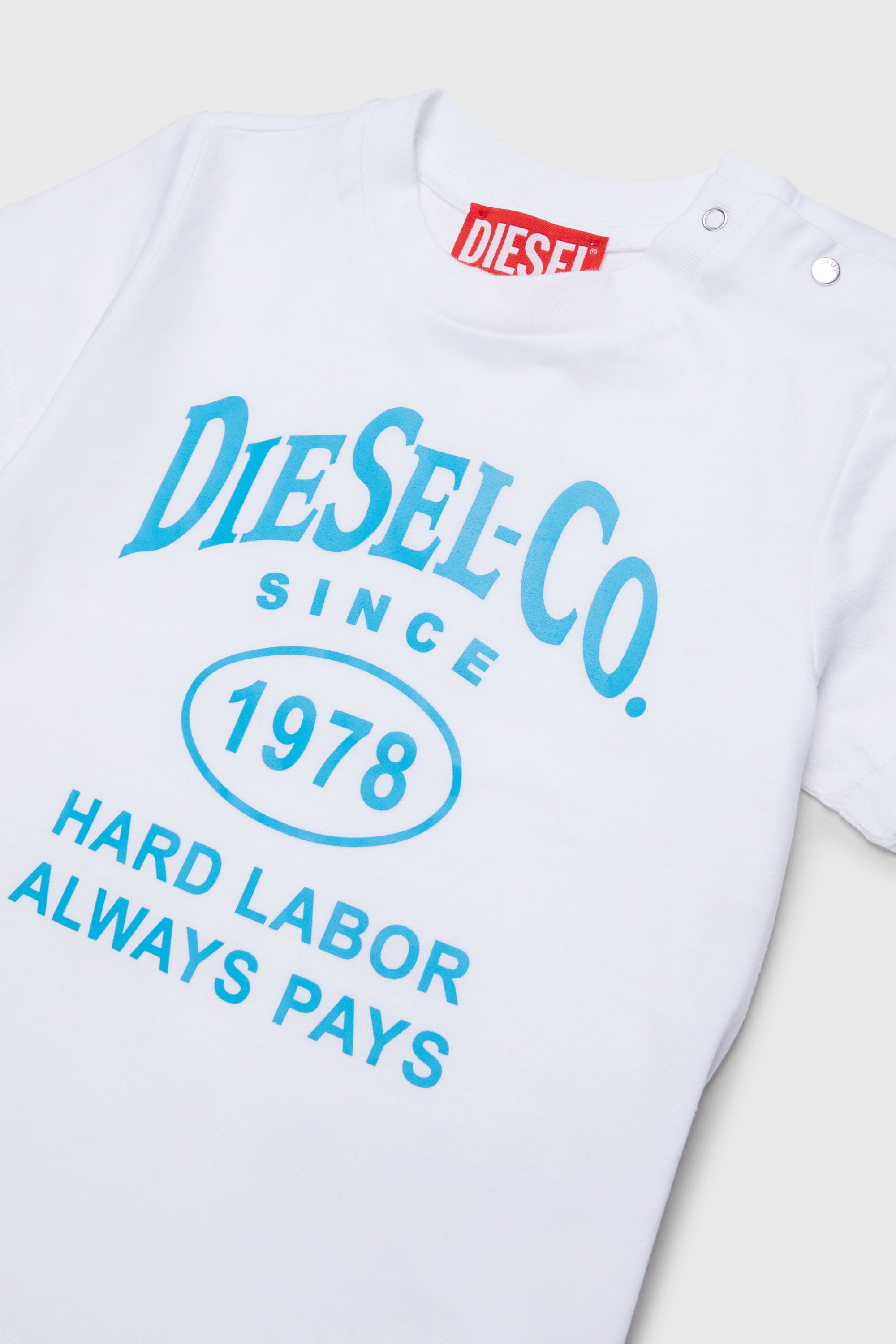Diesel - TSINB, Man's Cotton T-shirt with slogan print in White - 3