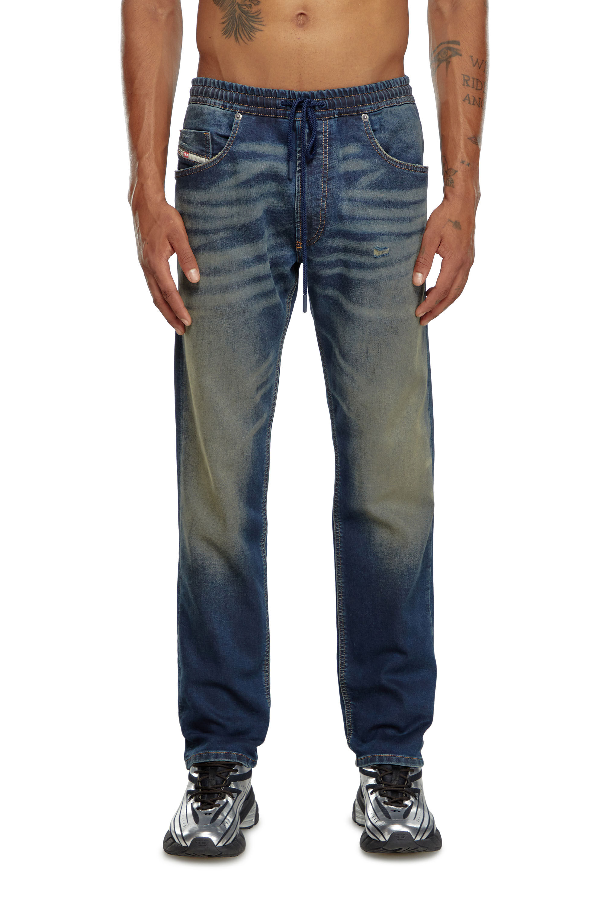 Diesel - Uomo Tapered 2030 D-Krooley Joggjeans® 09J34, Blu Scuro - Image 3