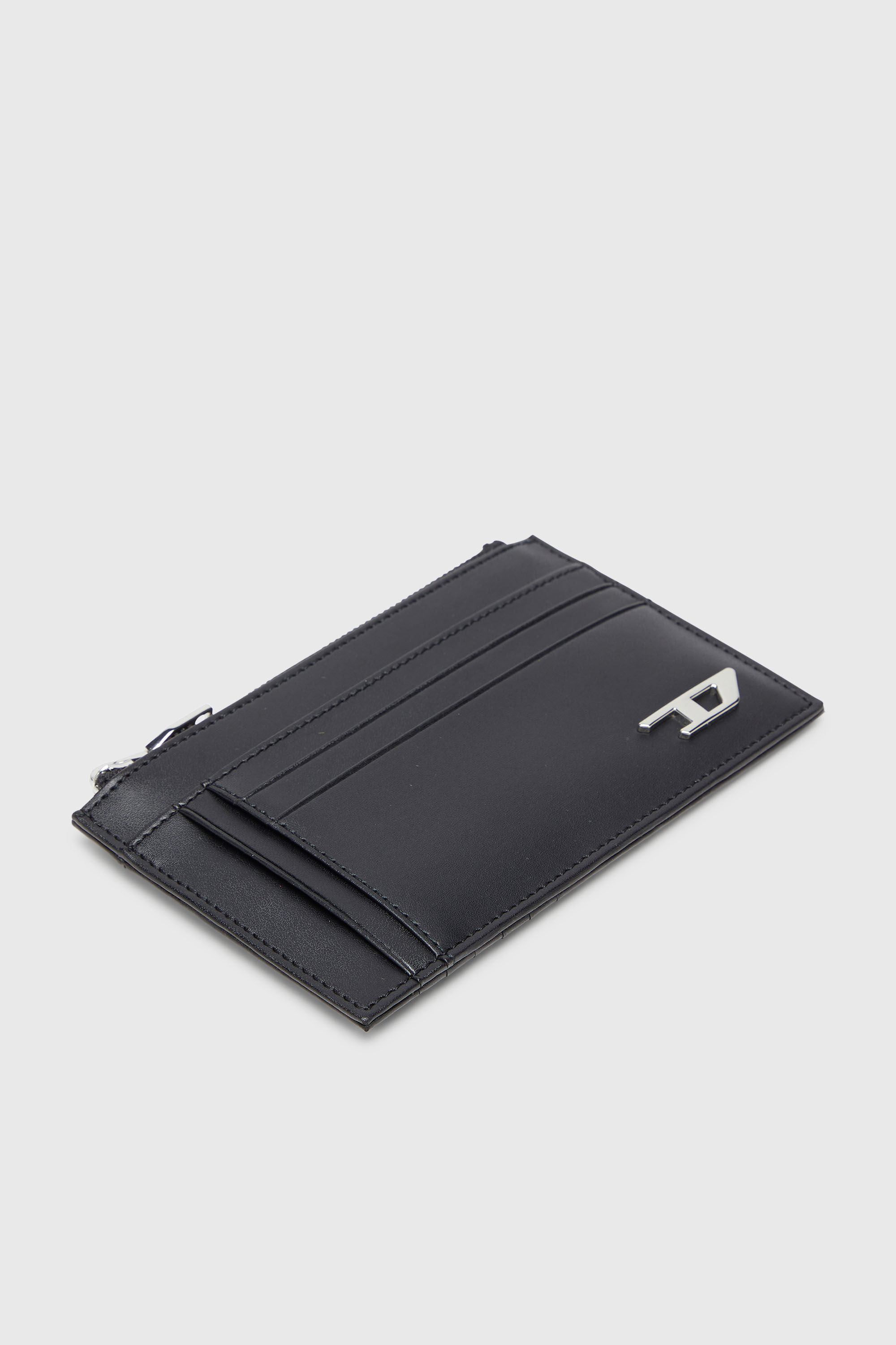 Diesel - D-LOGO 2.0 CARD CASE VI, Herren Kartenetui aus Leder mit zip-fach in Schwarz - 4
