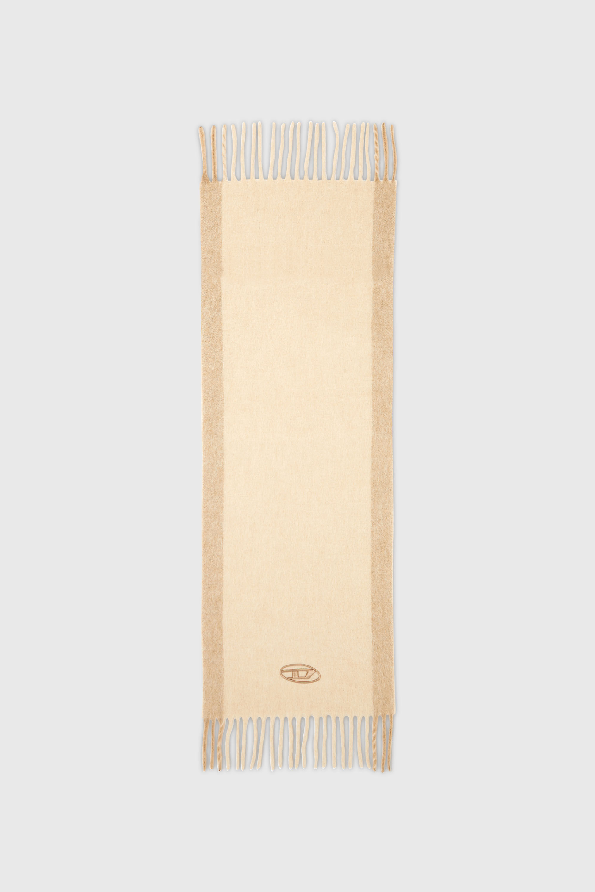 Diesel - S-OLID, Sciarpa in misto lana con righe a contrasto Uomo in Beige - 2