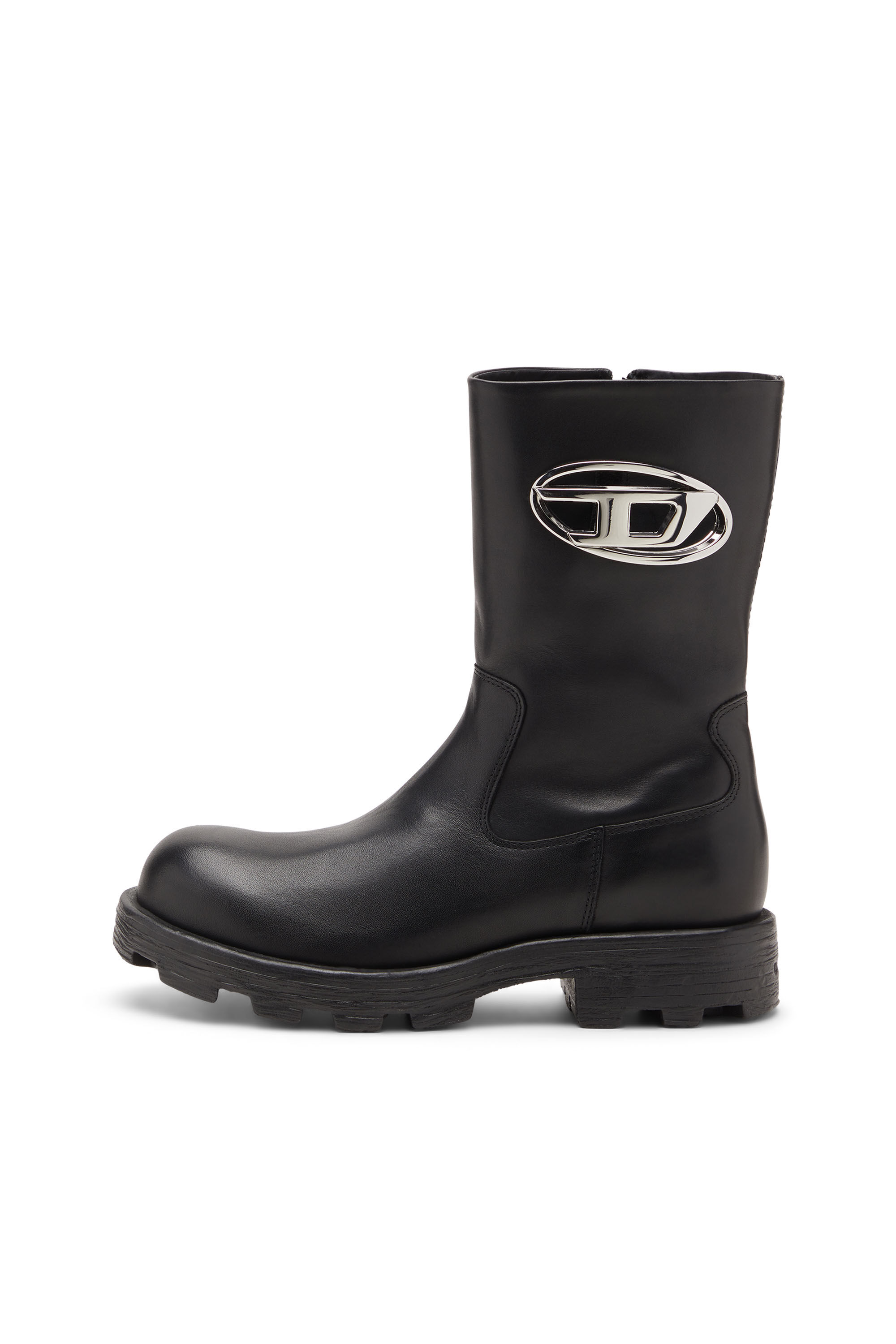 Diesel - D-HAMMER BKR D W, D-Hammer-Bottes de motard en cuir brillant Femme in ToBeDefined - 7