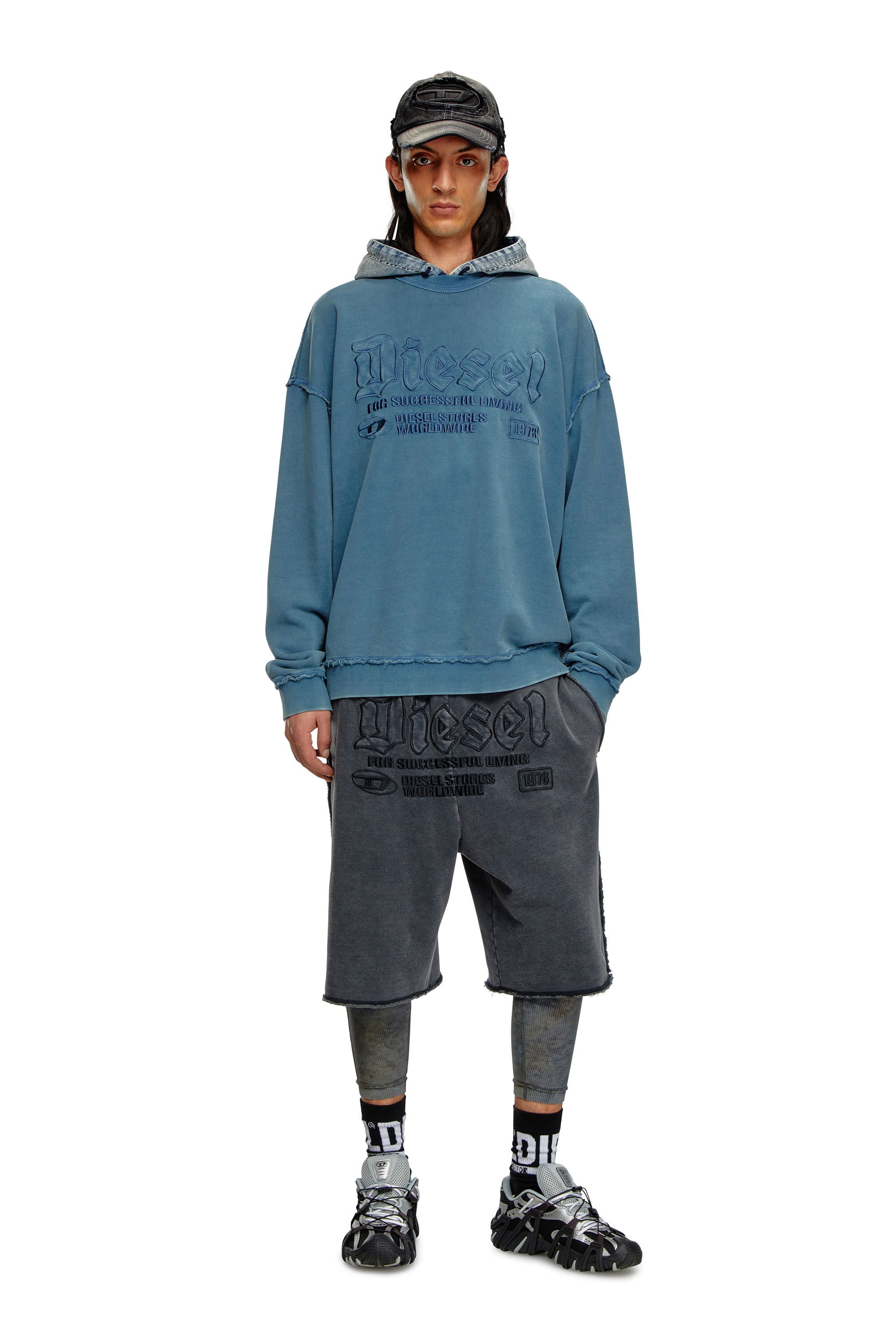 Diesel - S-BOXT-RAW, Man Sweatshirt with logo embroidery in Blue - Image 1
