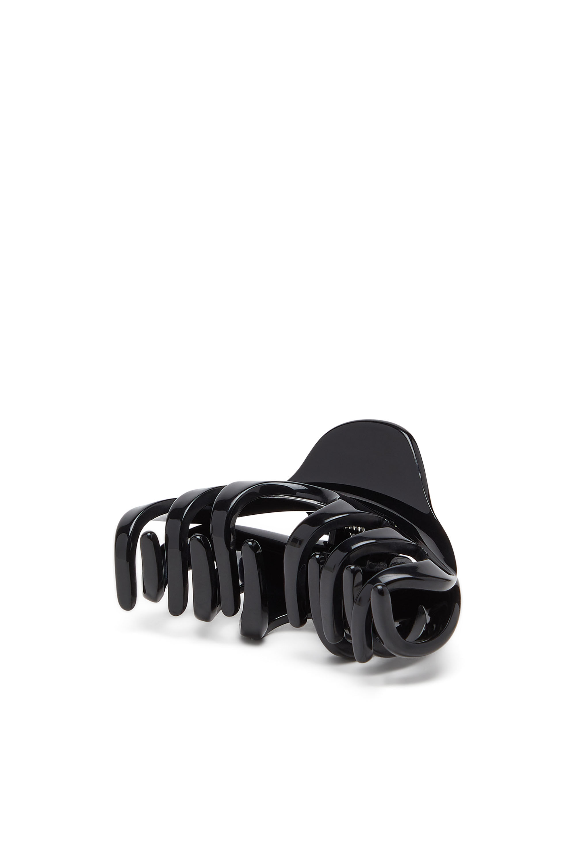 Diesel - TALON CLIP, Barrette en résine avec logo Oval D Femme in Noir - 1