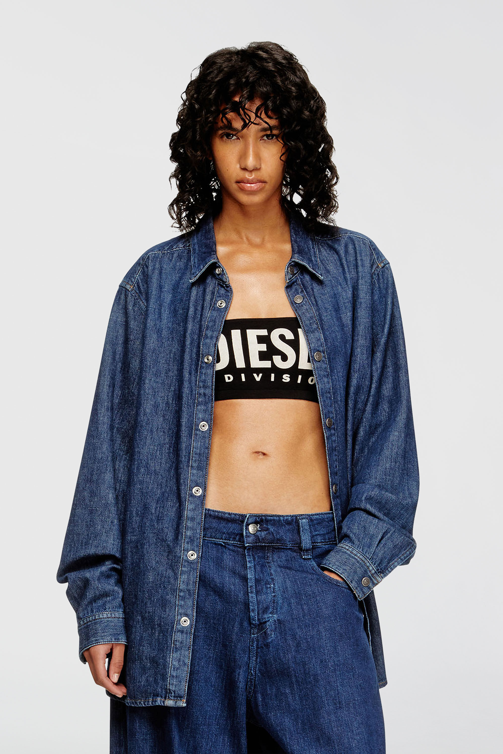 Diesel - UFSB-MELANIE, Damen Tr&auml;gerloser BH mit Maxi-Logo in Schwarz - 5