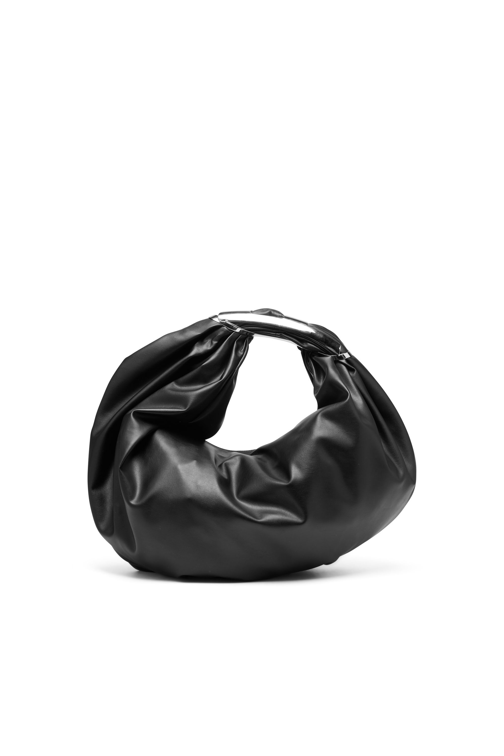 Diesel - GRAB-D HOBO M, Damen Grab-D M-Verzierte Hobo-Tasche aus elastischem PU in Schwarz - Image 3