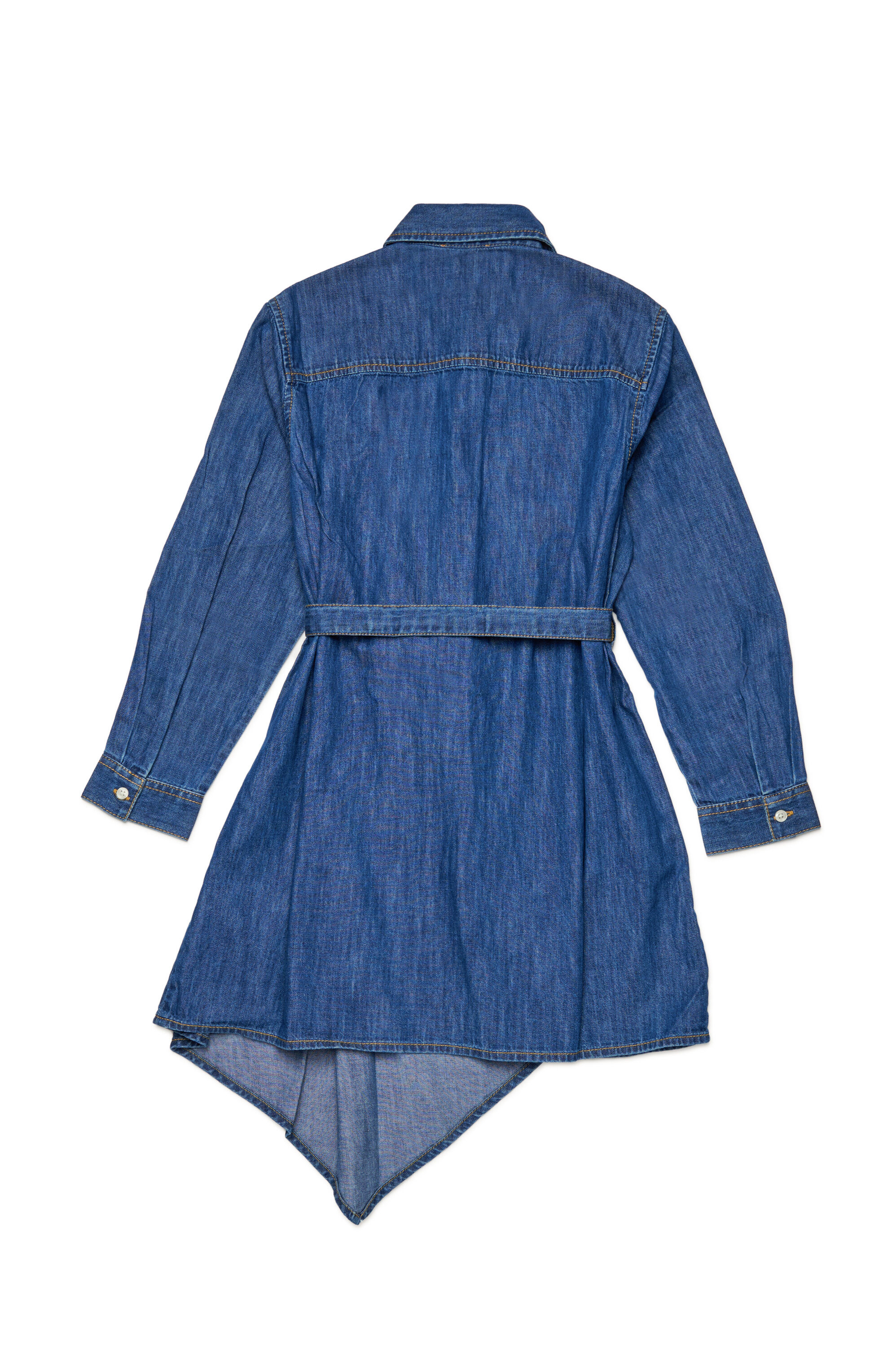 Diesel - DETRISS, Femme Robe chemise en denim avec ourlet asymétrique in Bleu - Image 2