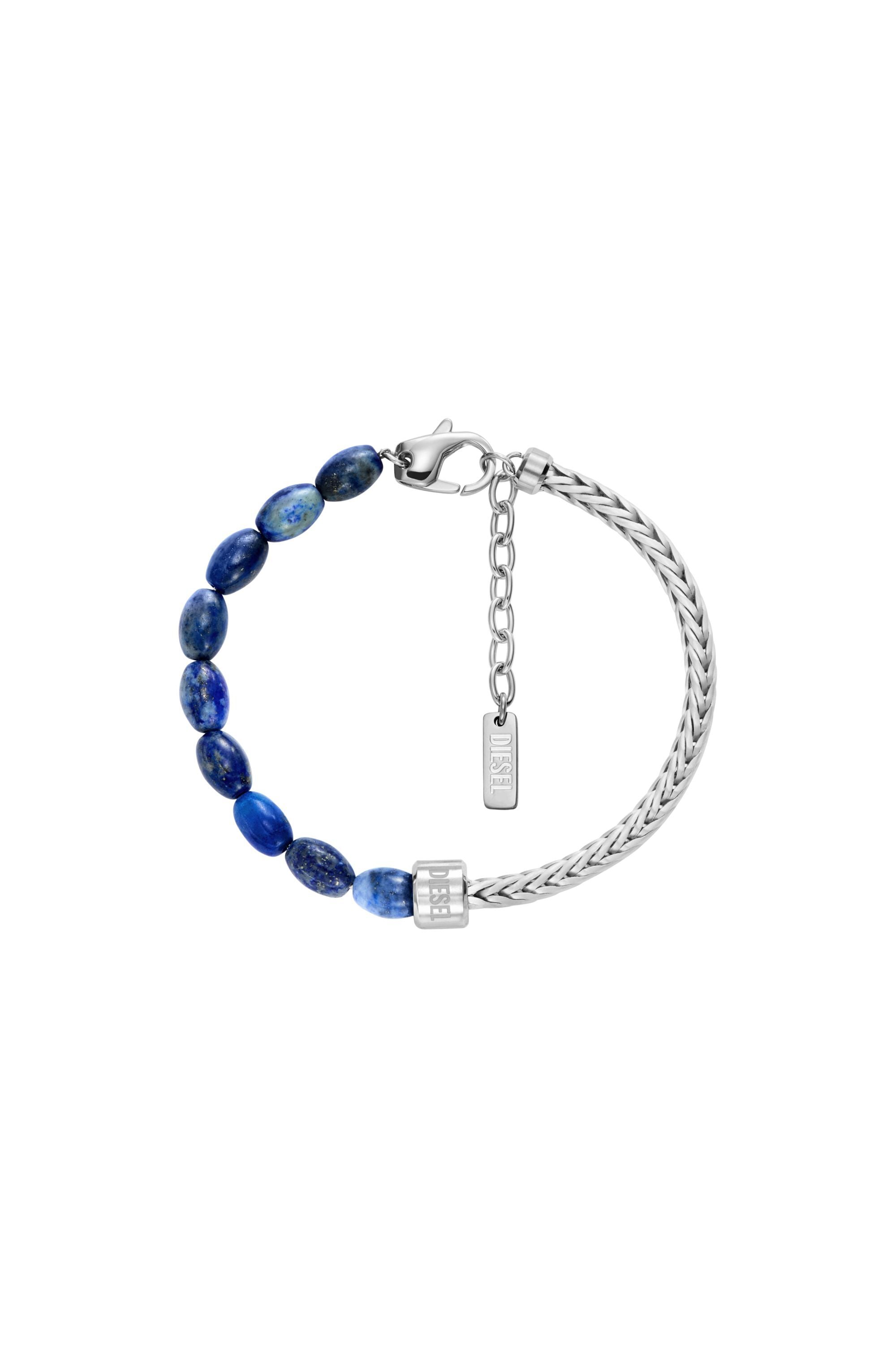 Diesel - DX1713040, Bracciale con perline in lapislazzuli Unisex in Argento - 1