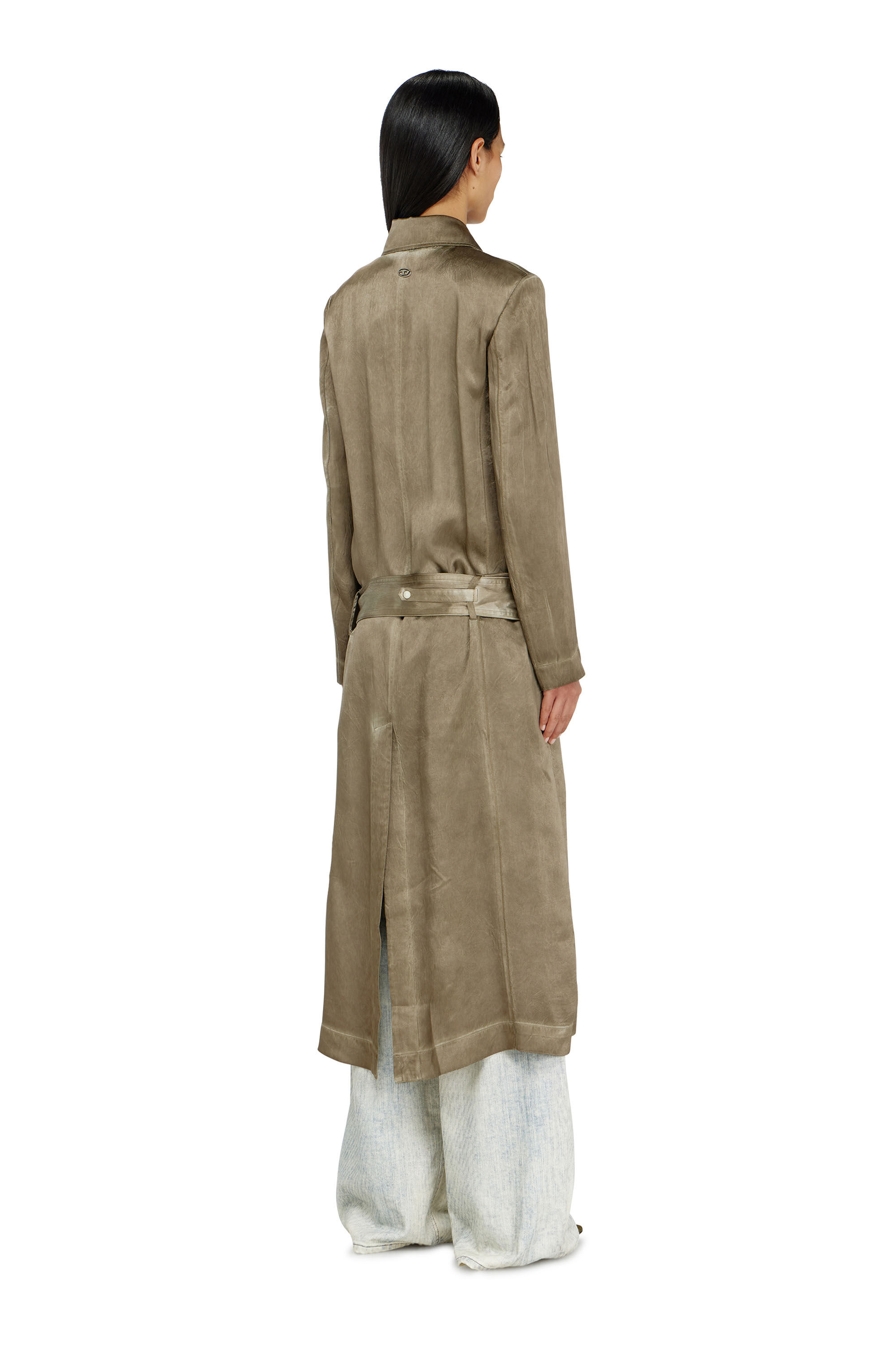 Diesel - G-LADES, Trench coat en satin froiss&eacute; Femme in ToBeDefined - 4