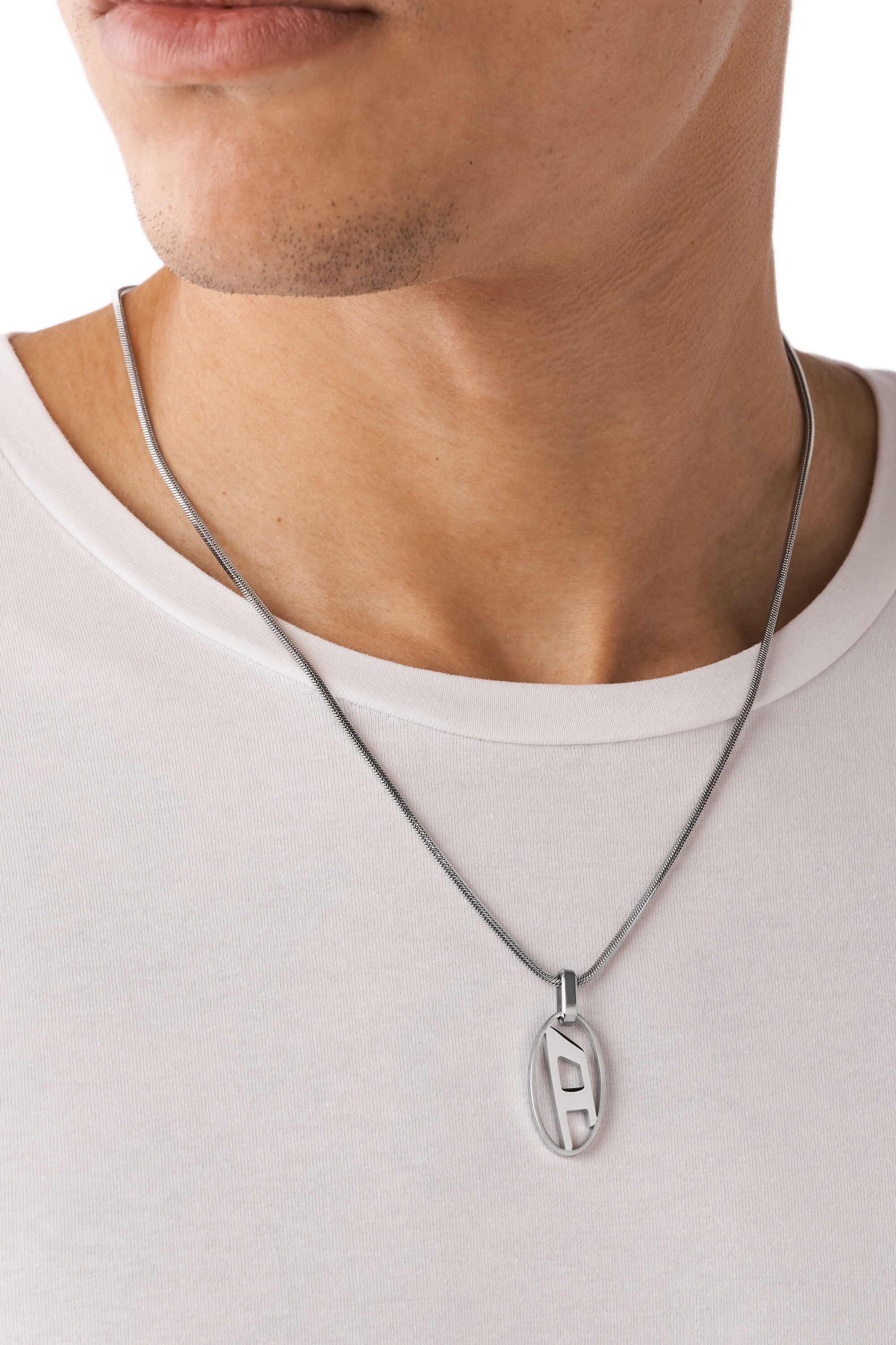 Diesel - DX1342, Collana con ciondolo in acciaio inossidabile Unisex in Argento - 3
