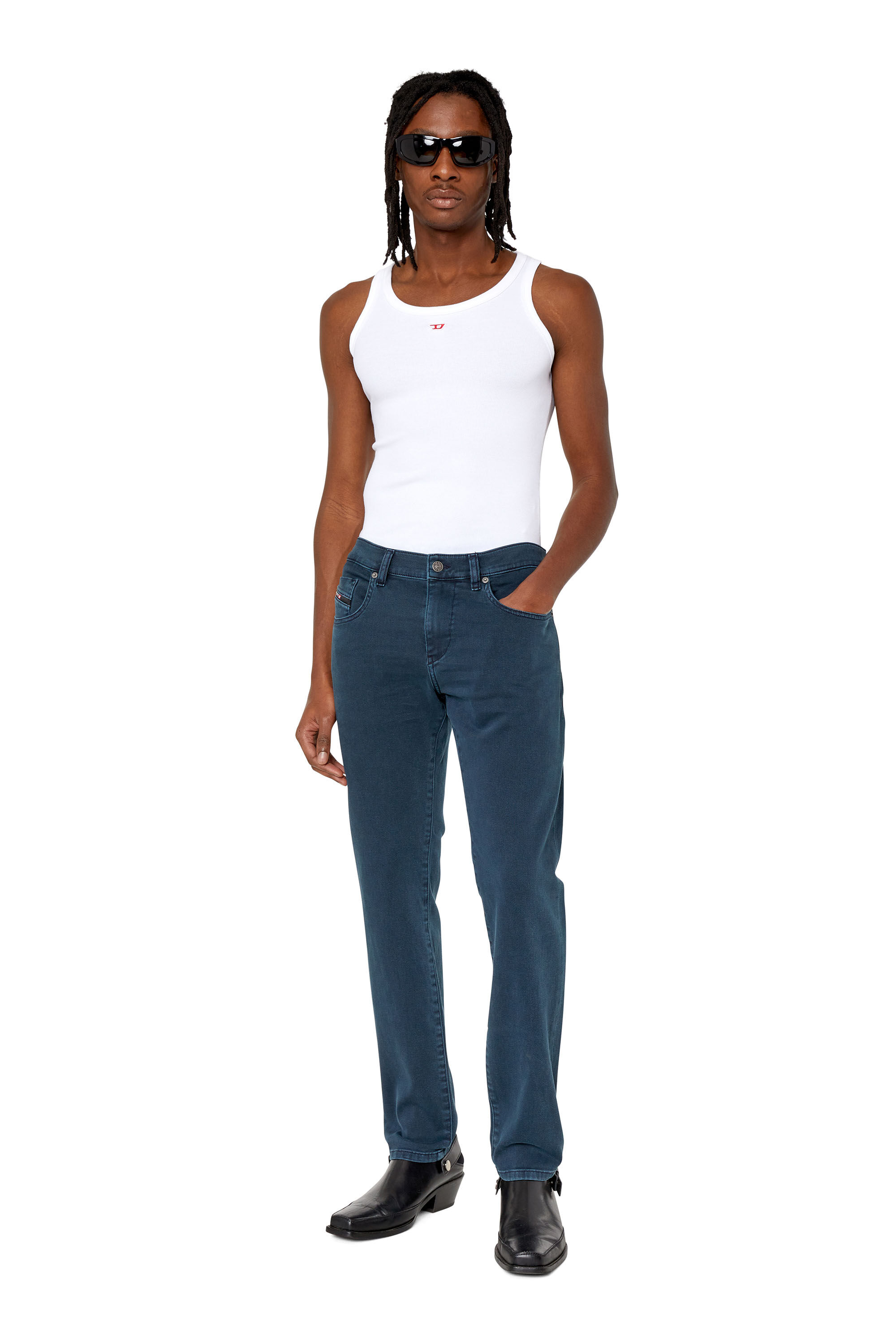 Diesel - 2019 D-STRUKT 0QWTY Slim Jeans, Bleu moyen - Image 1