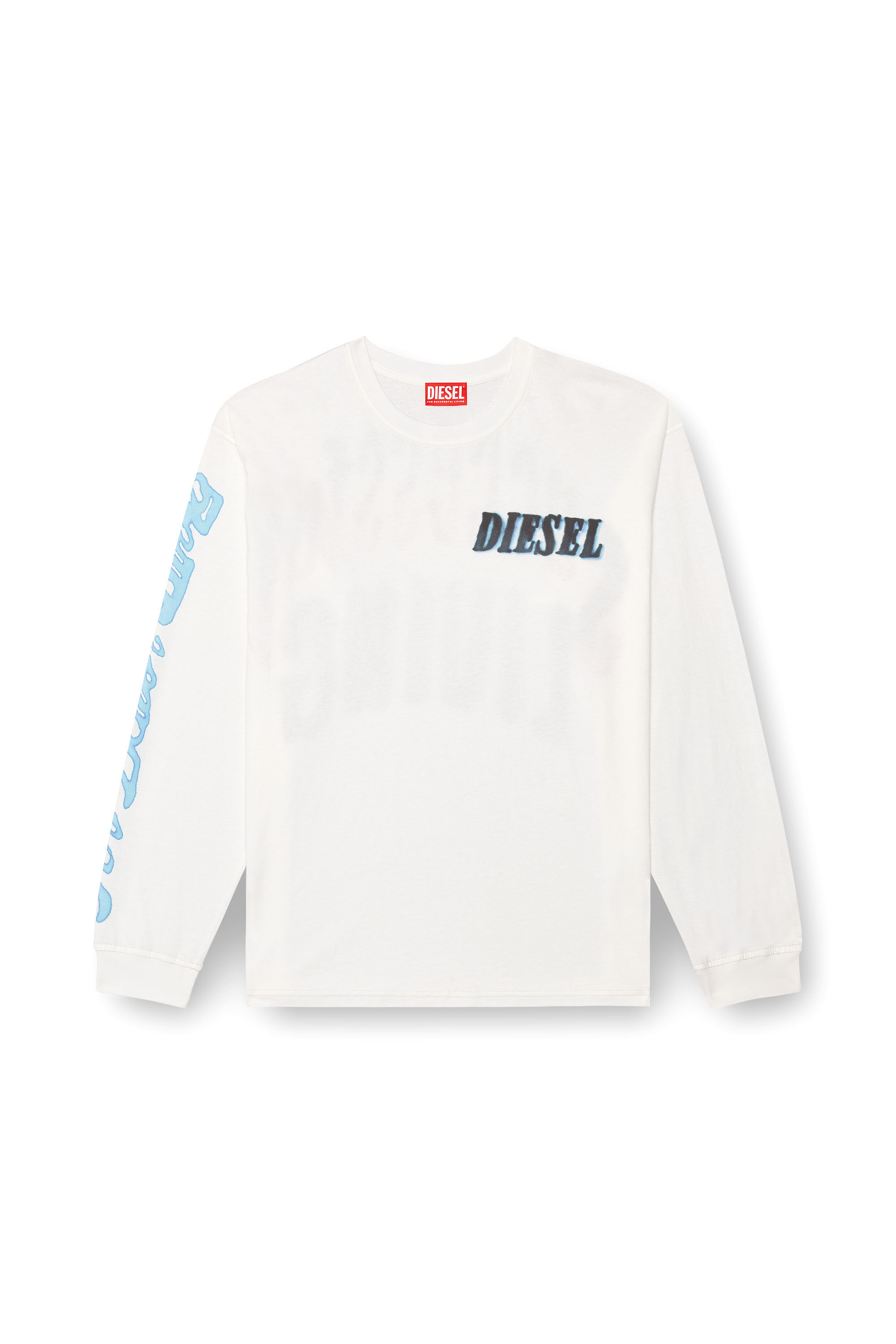 Diesel - T-BOXT-LS-Q15, Man Long-sleeve T-shirt with logo prints in White - Image 2