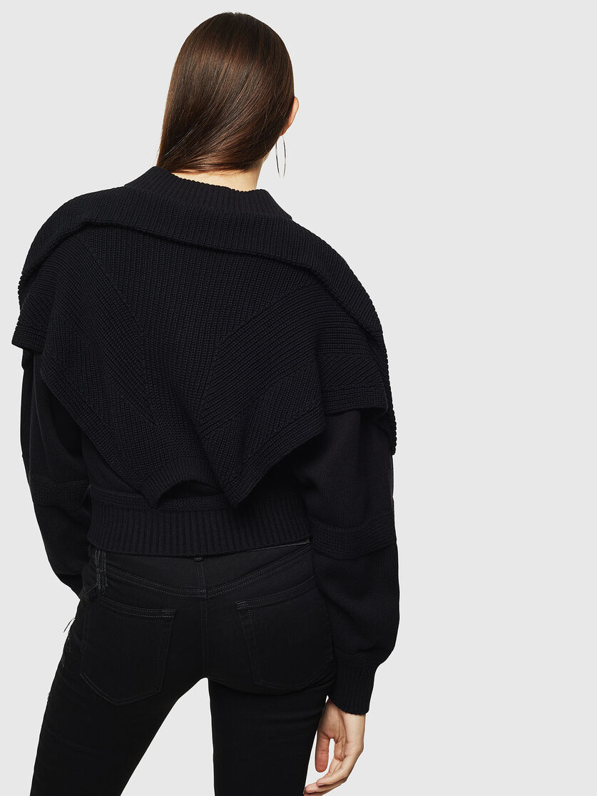 M-TESY Damen: Gestrickte Bomberjacke im Boxy Fit | Diesel